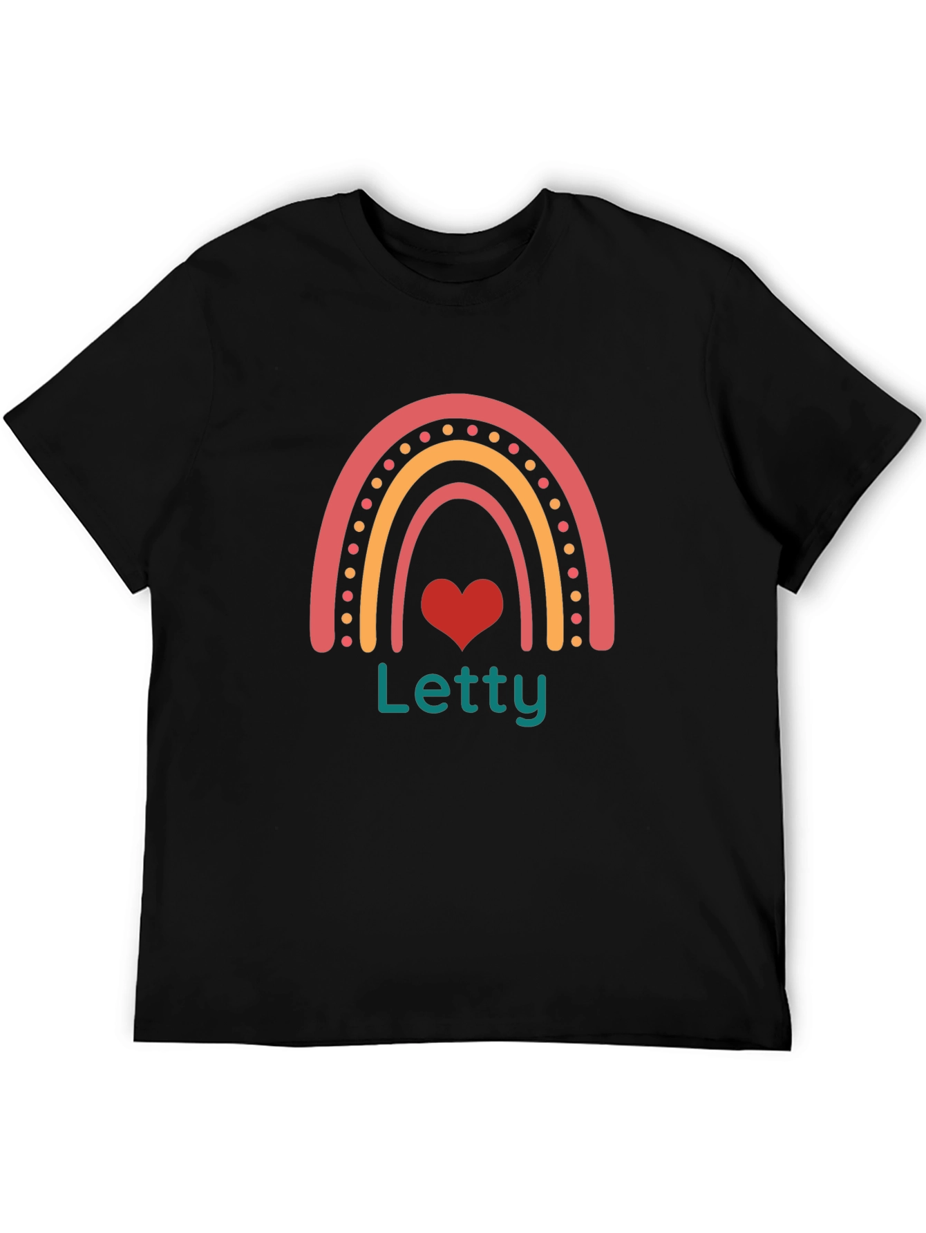 Letty Rainbow Heart Black T-Shirt