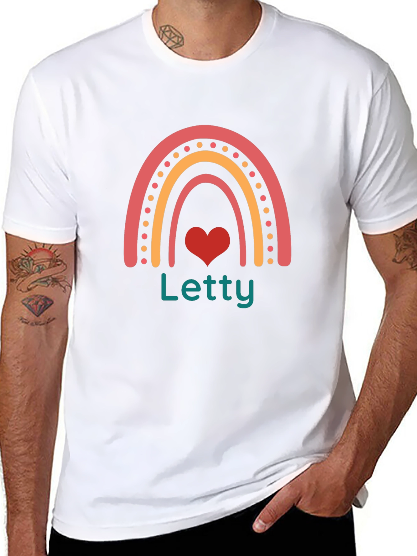 Letty Rainbow Heart Black T-Shirt
