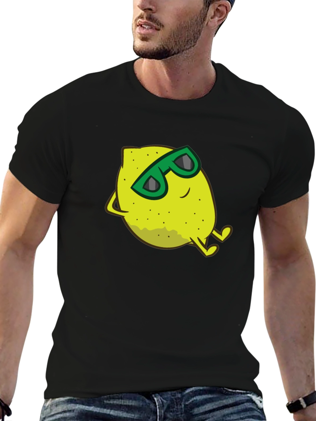 Cool Lemon Graphic Tee - Black Cotton T-Shirt