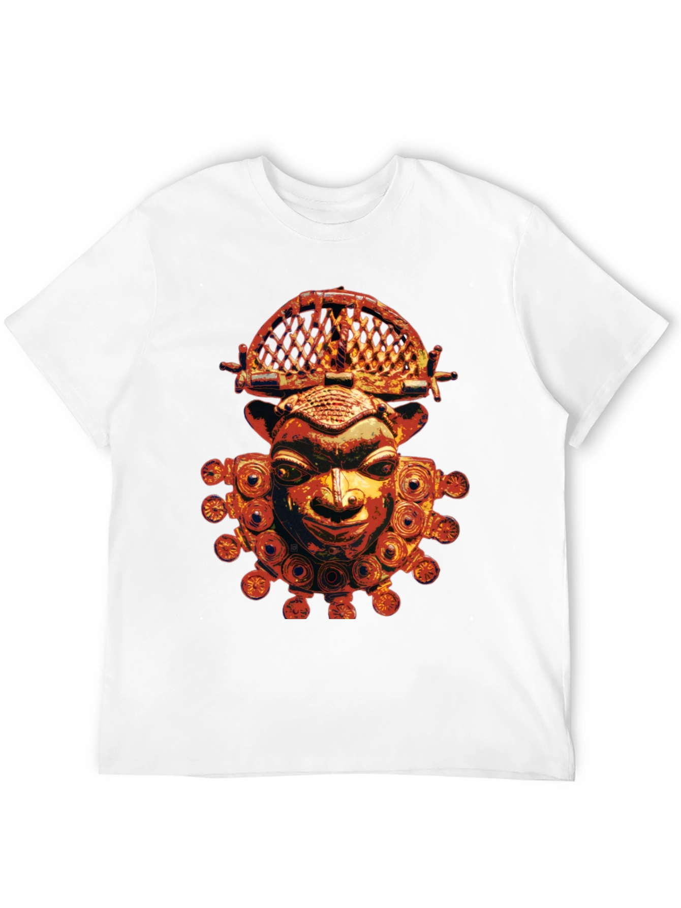 Tribal Mask Graphic Tee - Unique Design Soft Fabric