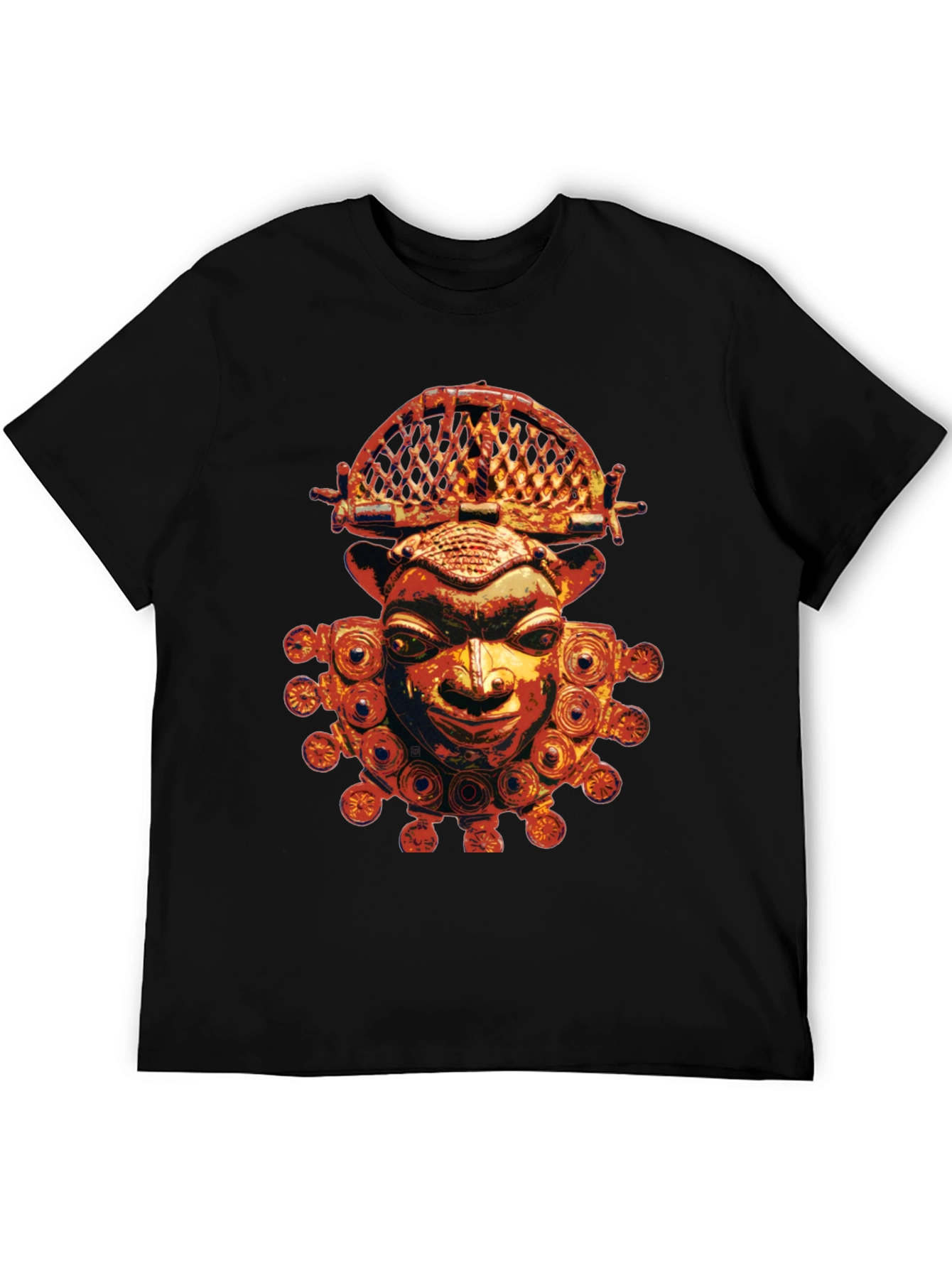 Tribal Mask Graphic Tee - Unique Design Soft Fabric