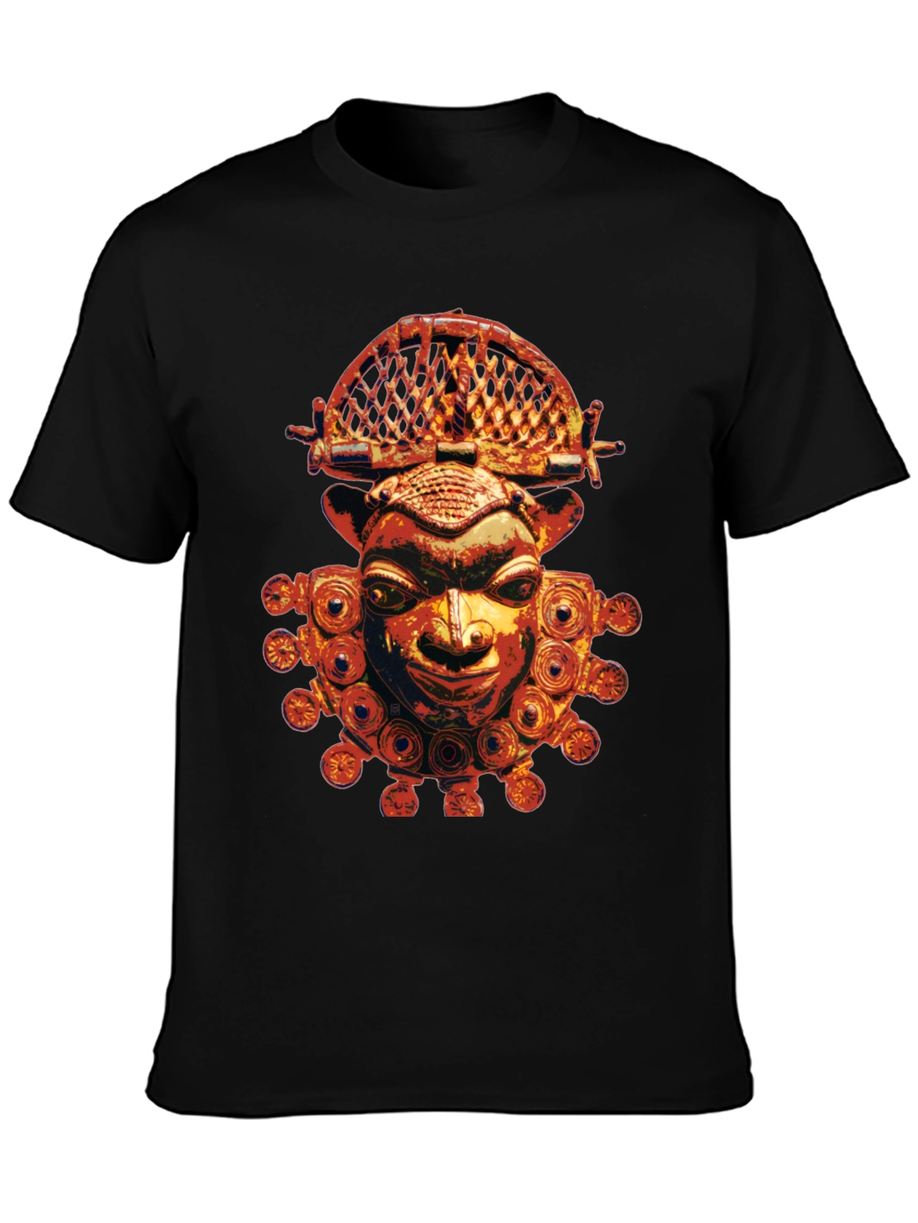 Tribal Mask Graphic Tee - Unique Design Soft Fabric