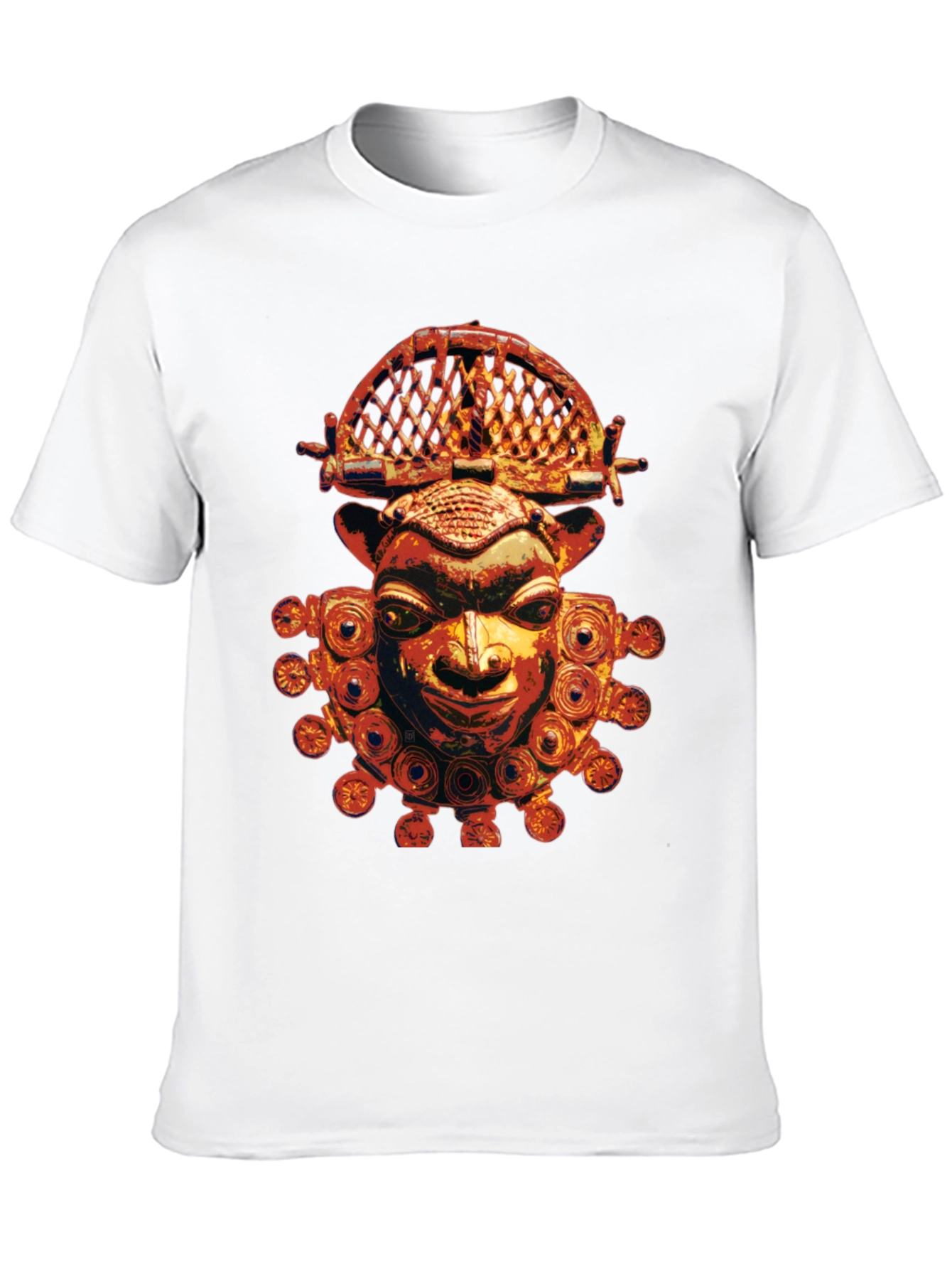 Tribal Mask Graphic Tee - Unique Design Soft Fabric