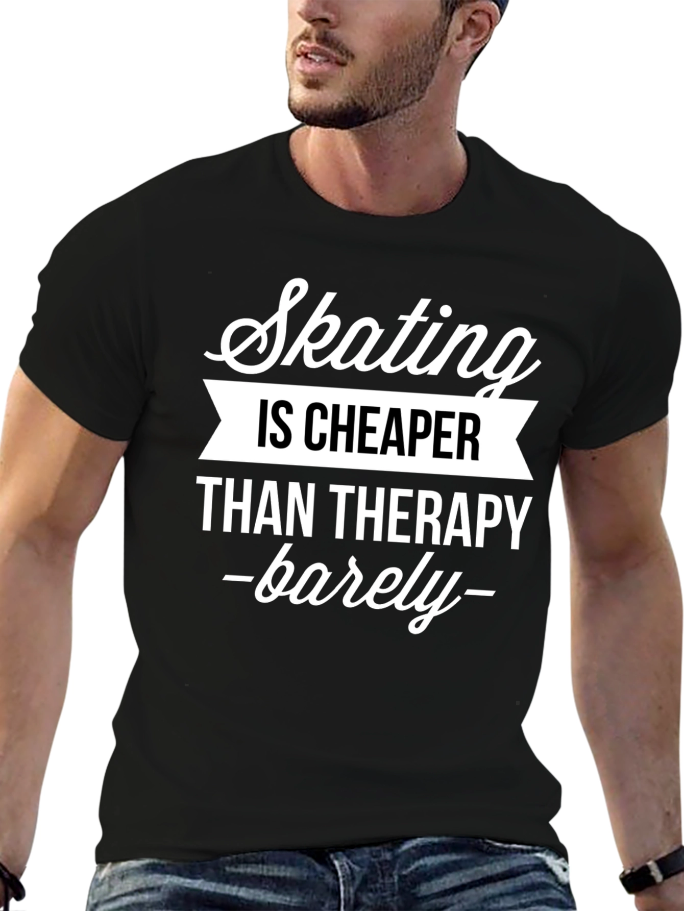 Skating Cheaper Than Therapy T-Shirt - Funny Skater Tee