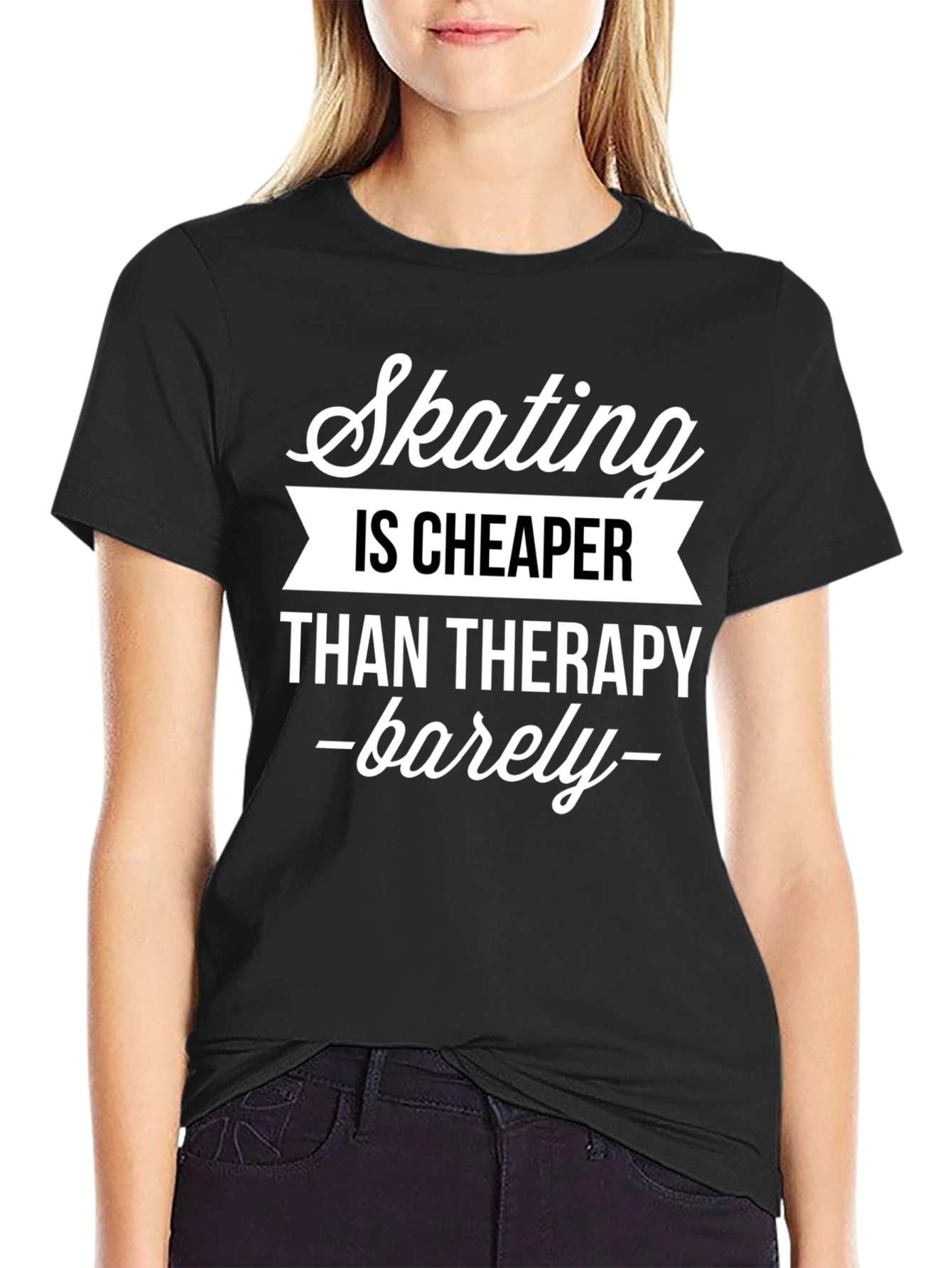 Skating Cheaper Than Therapy T-Shirt - Funny Skater Tee