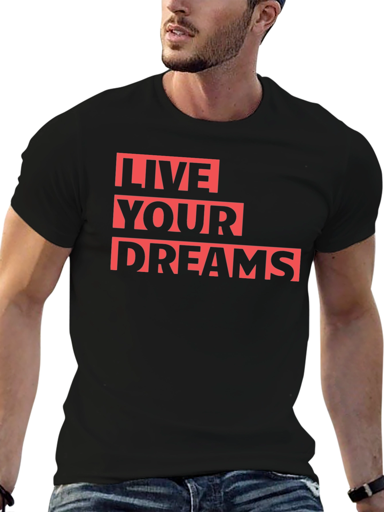 Live Your Dreams Graphic T-Shirt - Black
