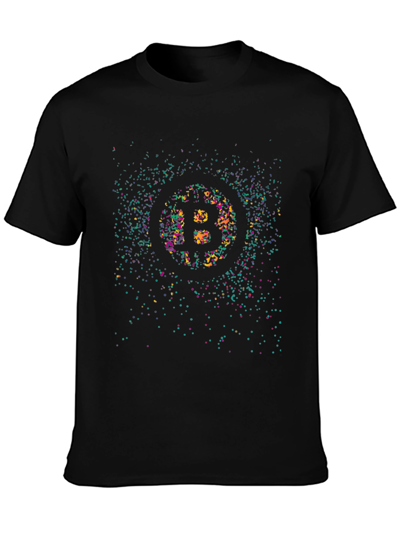 Bitcoin Logo Graphic Print Crew Neck T-Shirt