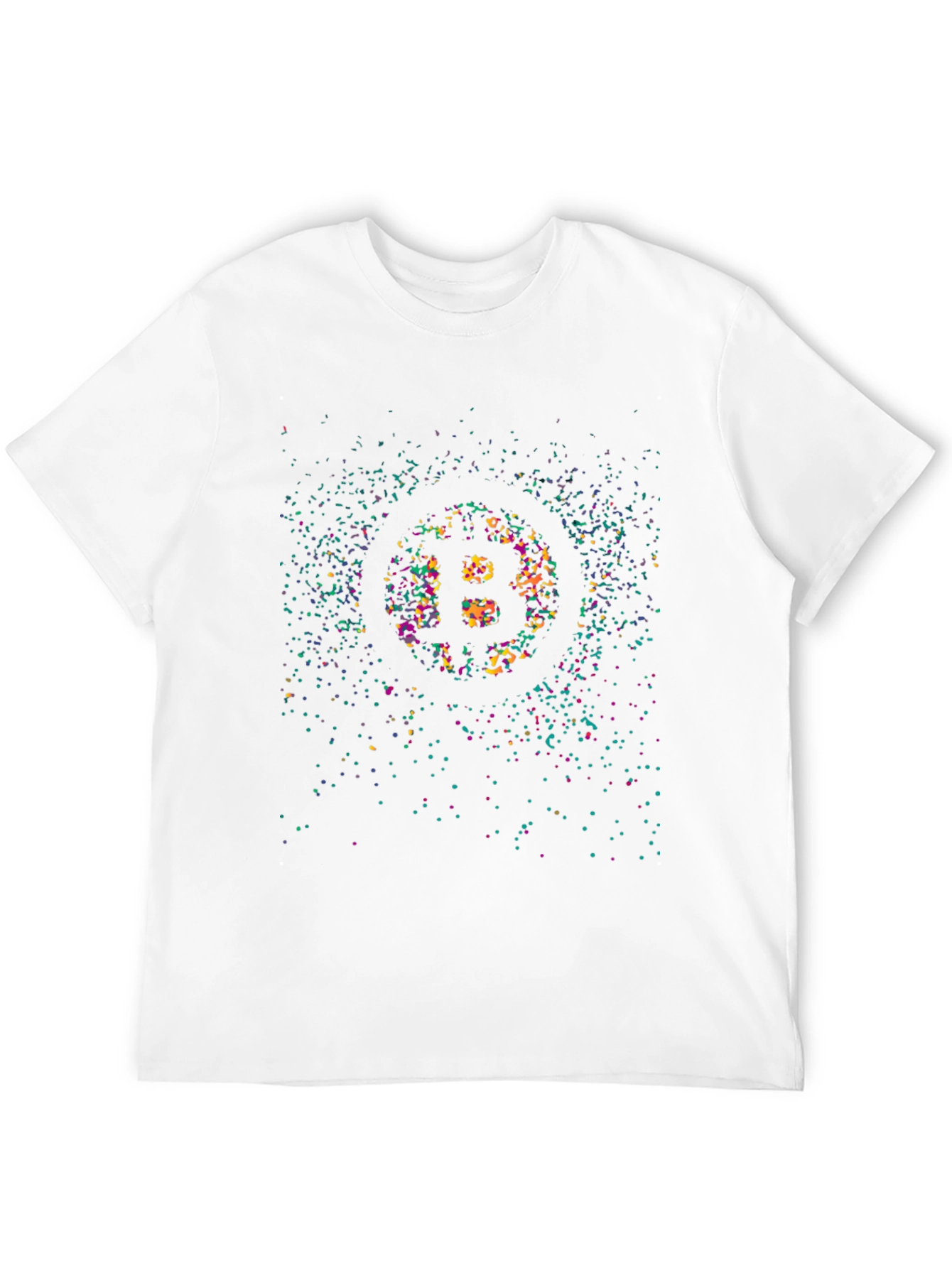 Bitcoin Logo Graphic Print Crew Neck T-Shirt