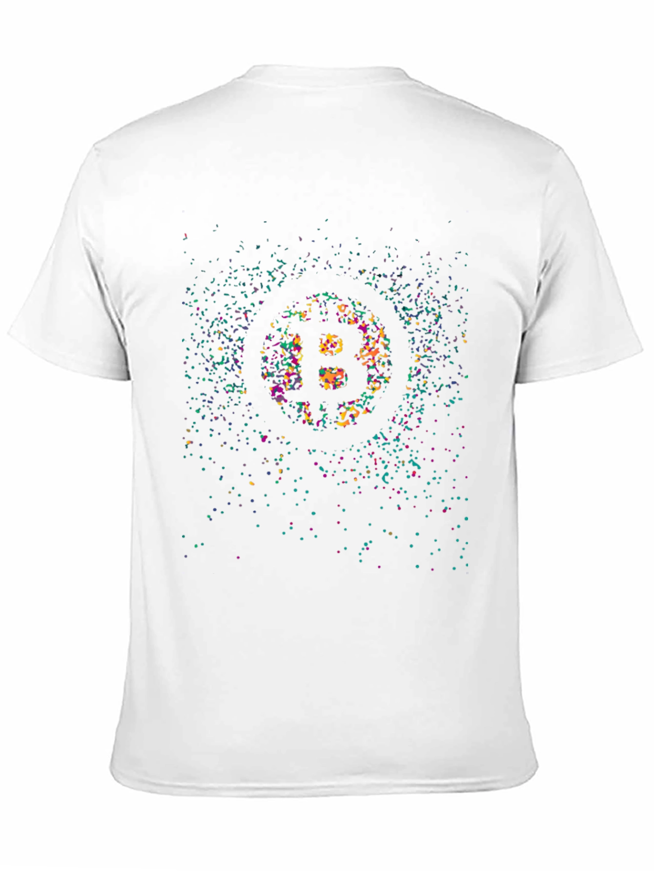 Bitcoin Logo Graphic Print Crew Neck T-Shirt