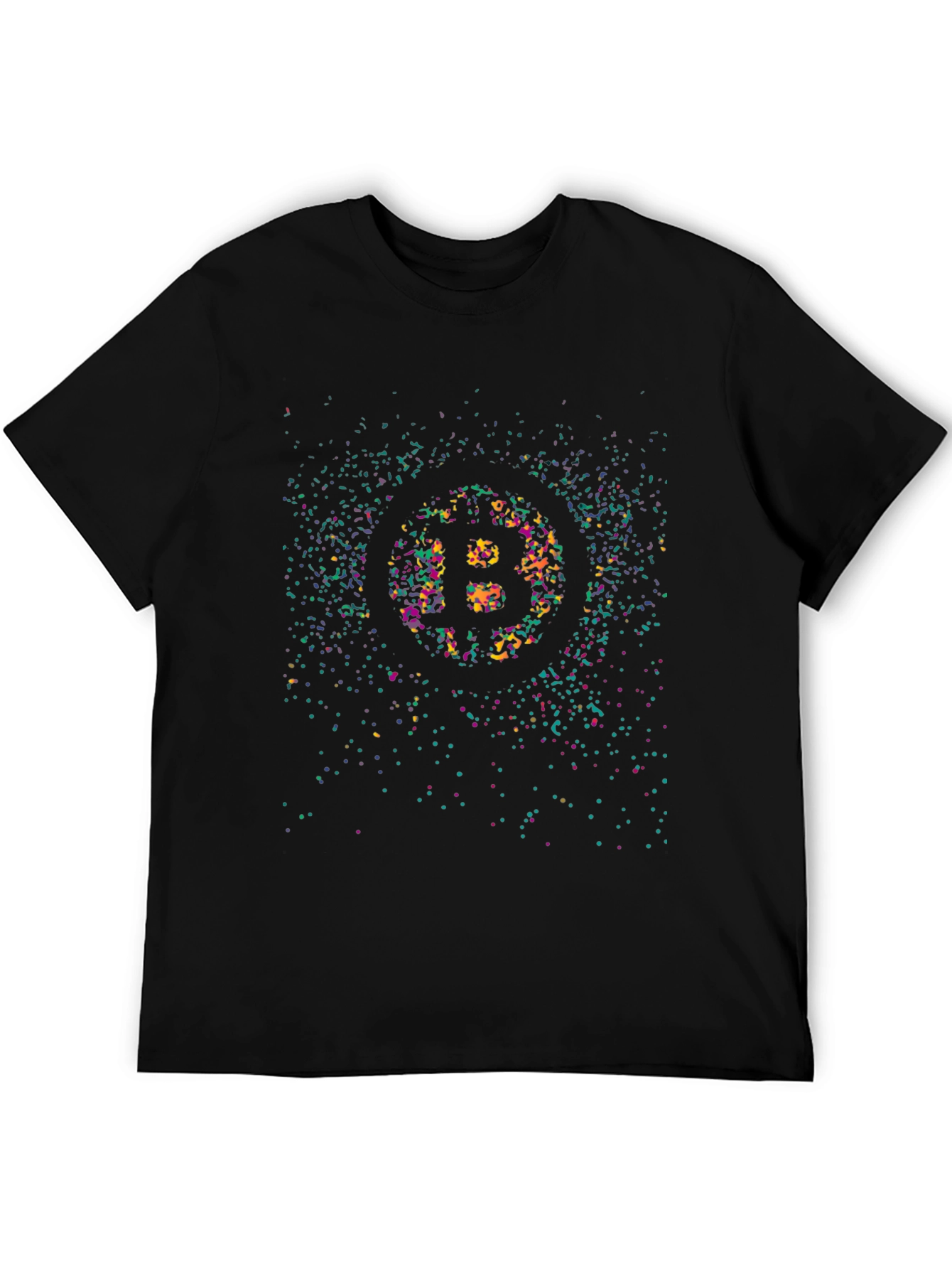 Bitcoin Logo Graphic Print Crew Neck T-Shirt