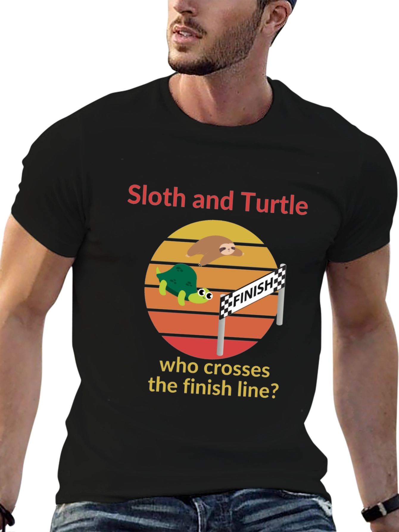 Sloth and Turtle Race T-Shirt Funny Graphic Tee