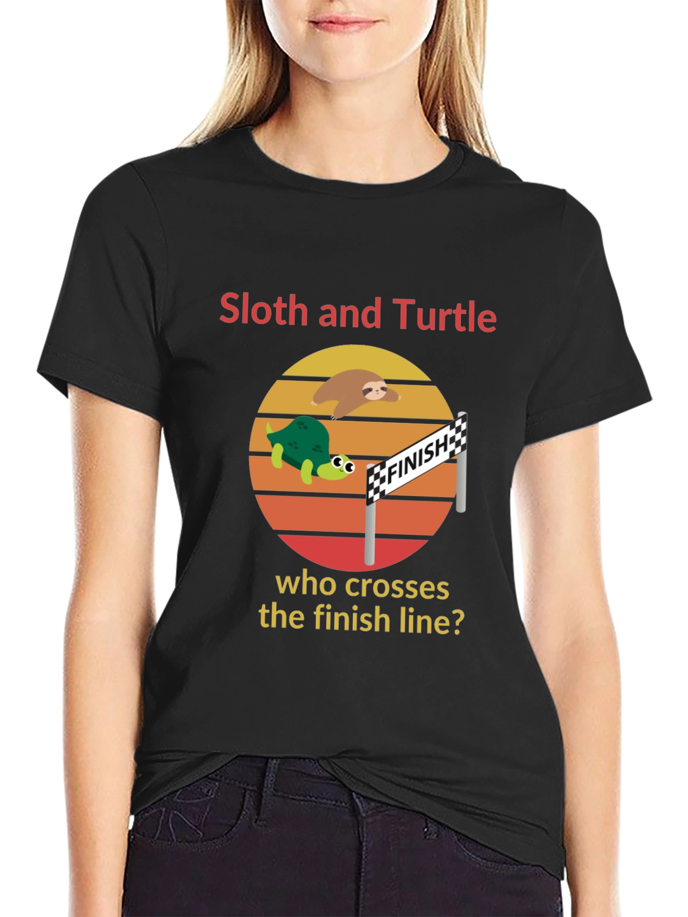 Sloth and Turtle Race T-Shirt Funny Graphic Tee