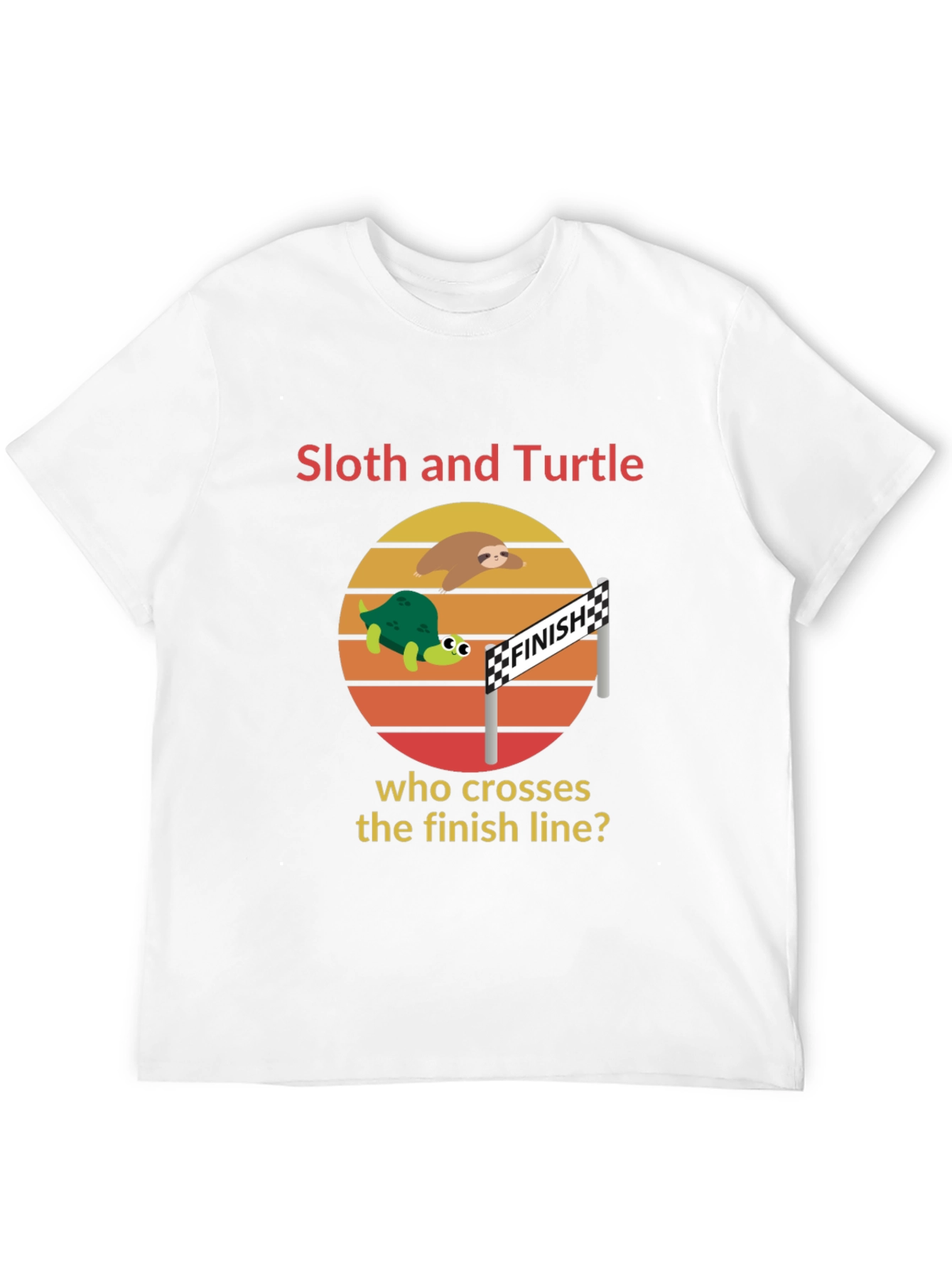 Sloth and Turtle Race T-Shirt Funny Graphic Tee