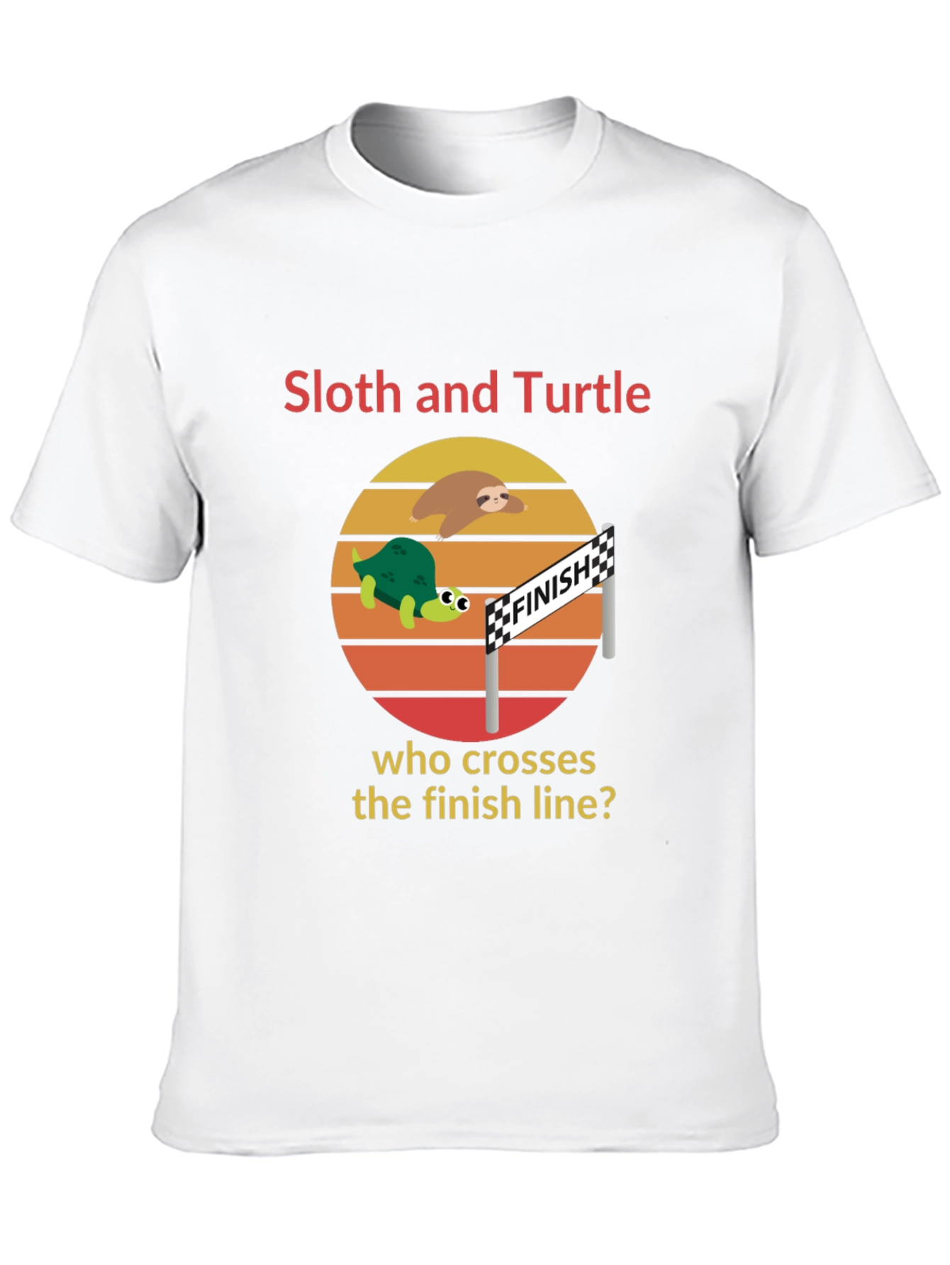 Sloth and Turtle Race T-Shirt Funny Graphic Tee