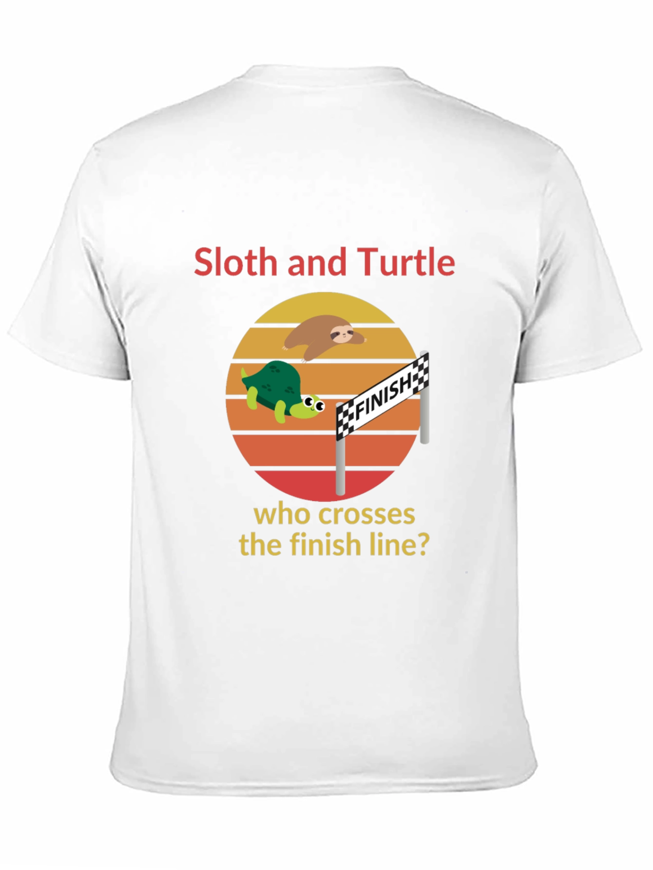 Sloth and Turtle Race T-Shirt Funny Graphic Tee