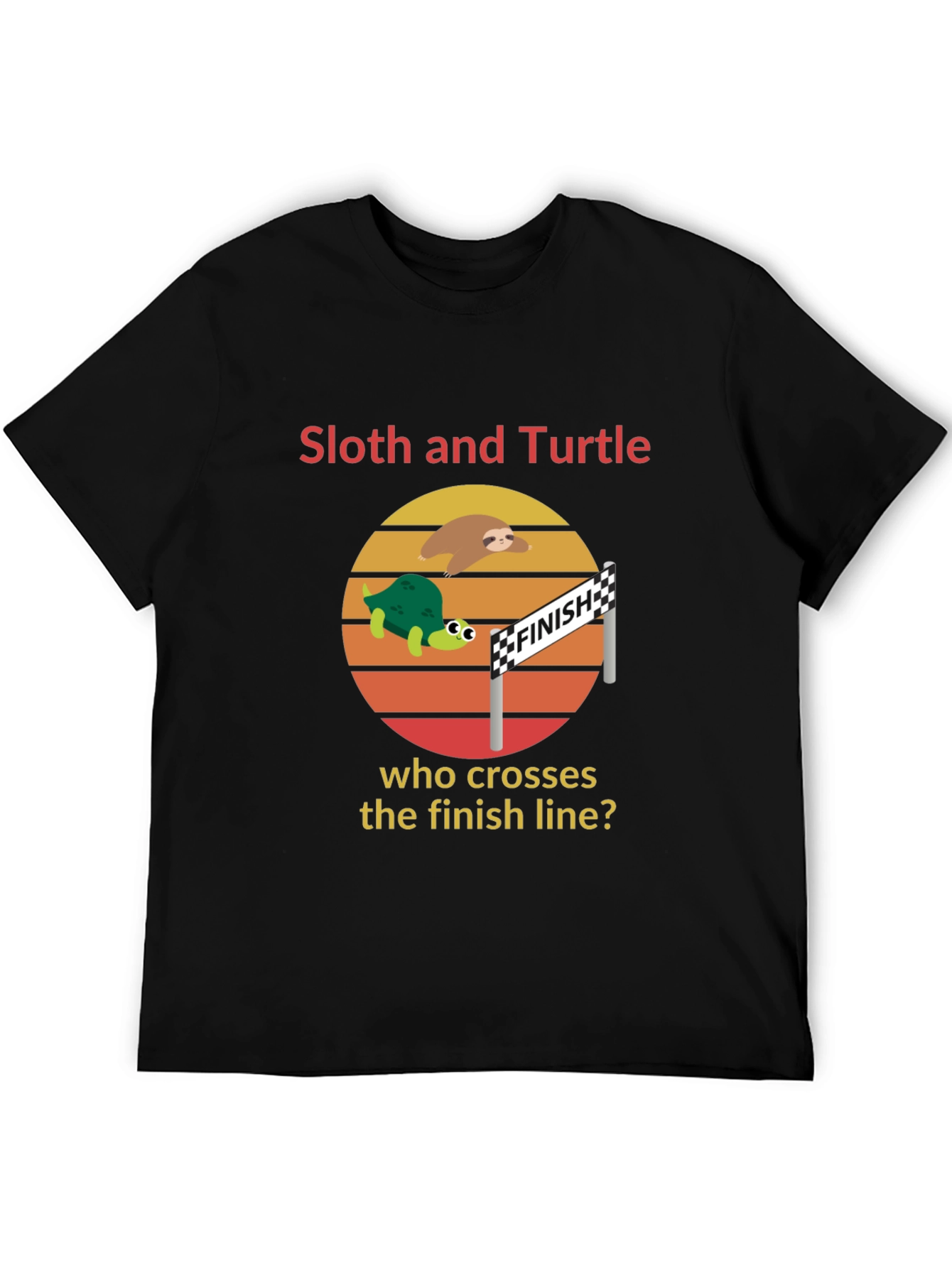 Sloth and Turtle Race T-Shirt Funny Graphic Tee