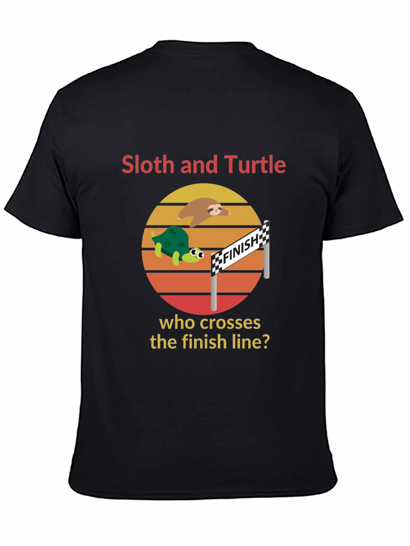 Sloth and Turtle Race T-Shirt Funny Graphic Tee