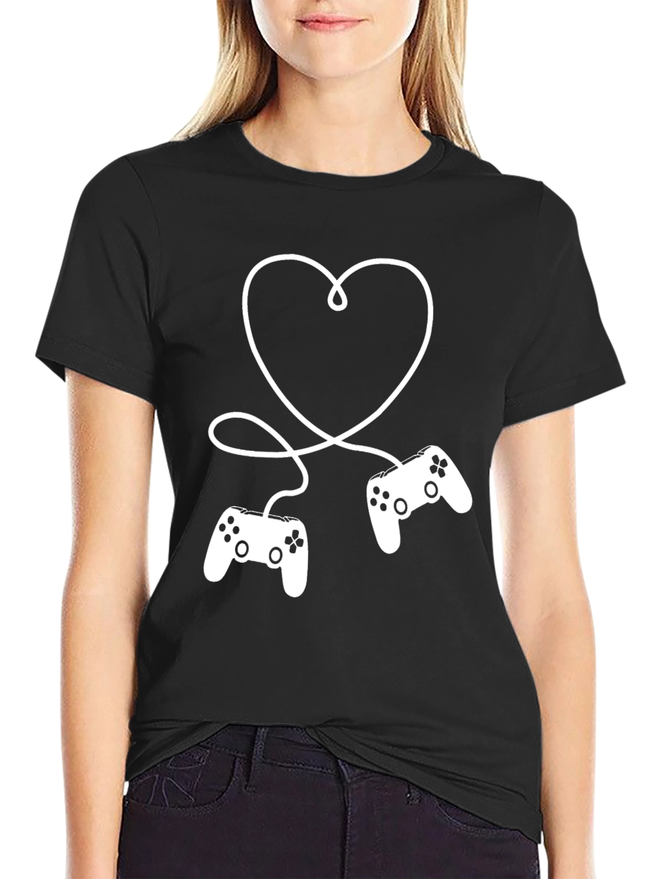 Gamer Love T-Shirt - Controller Heart Design