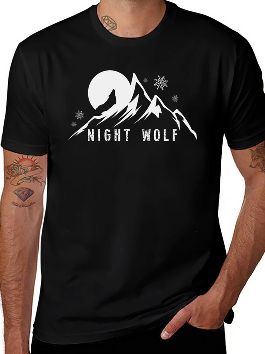 Night Wolf Graphic Tee - Mountain Moon Design