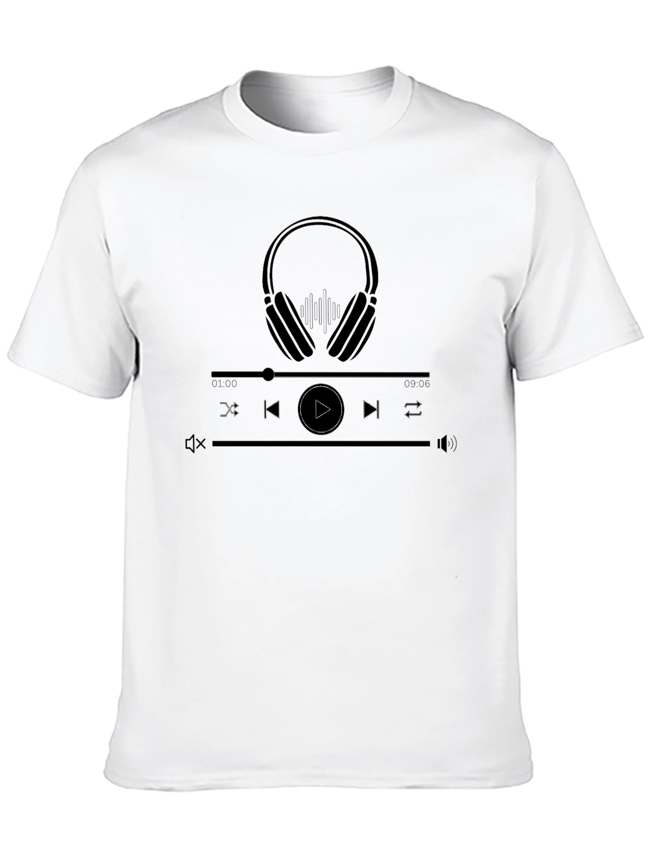Music Player Graphic Tee - Black