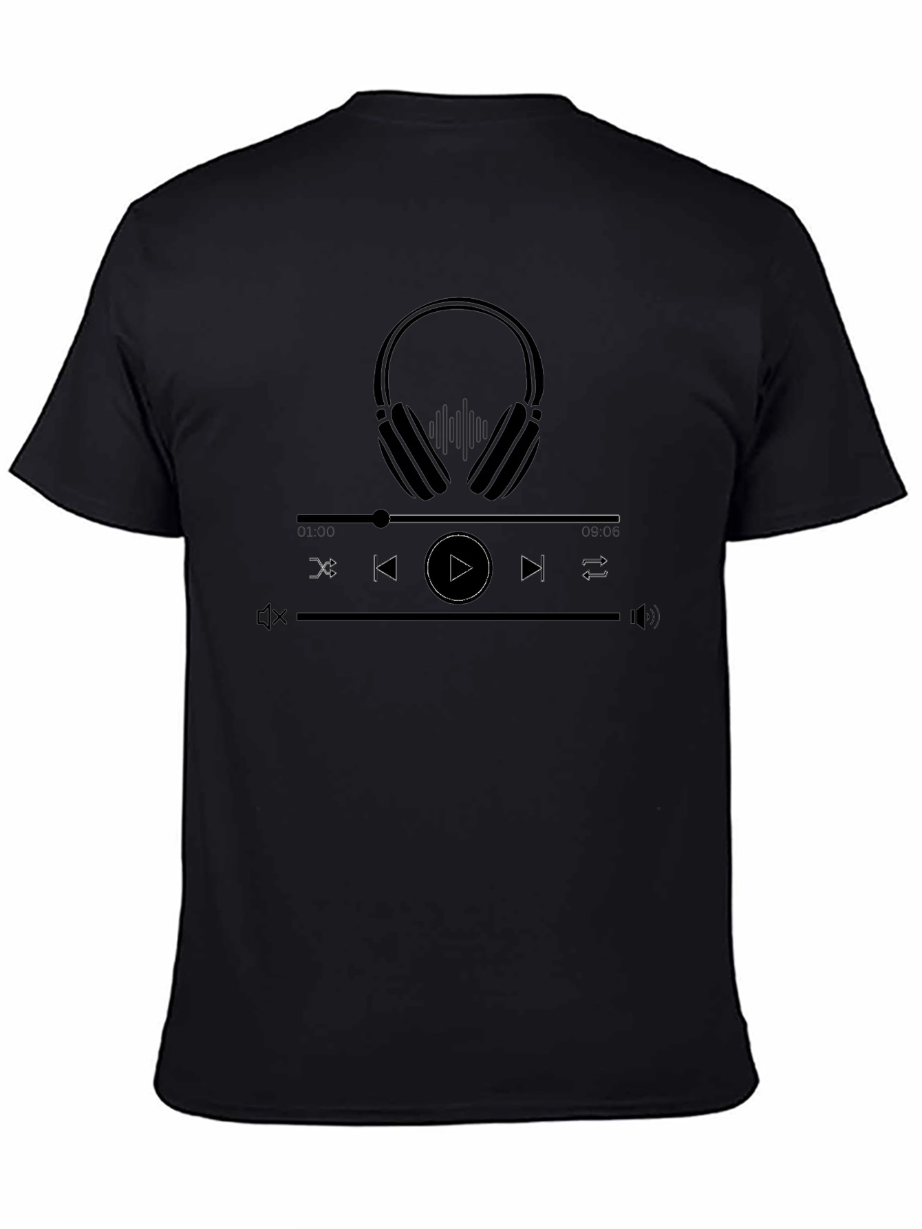 Music Player Graphic Tee - Black