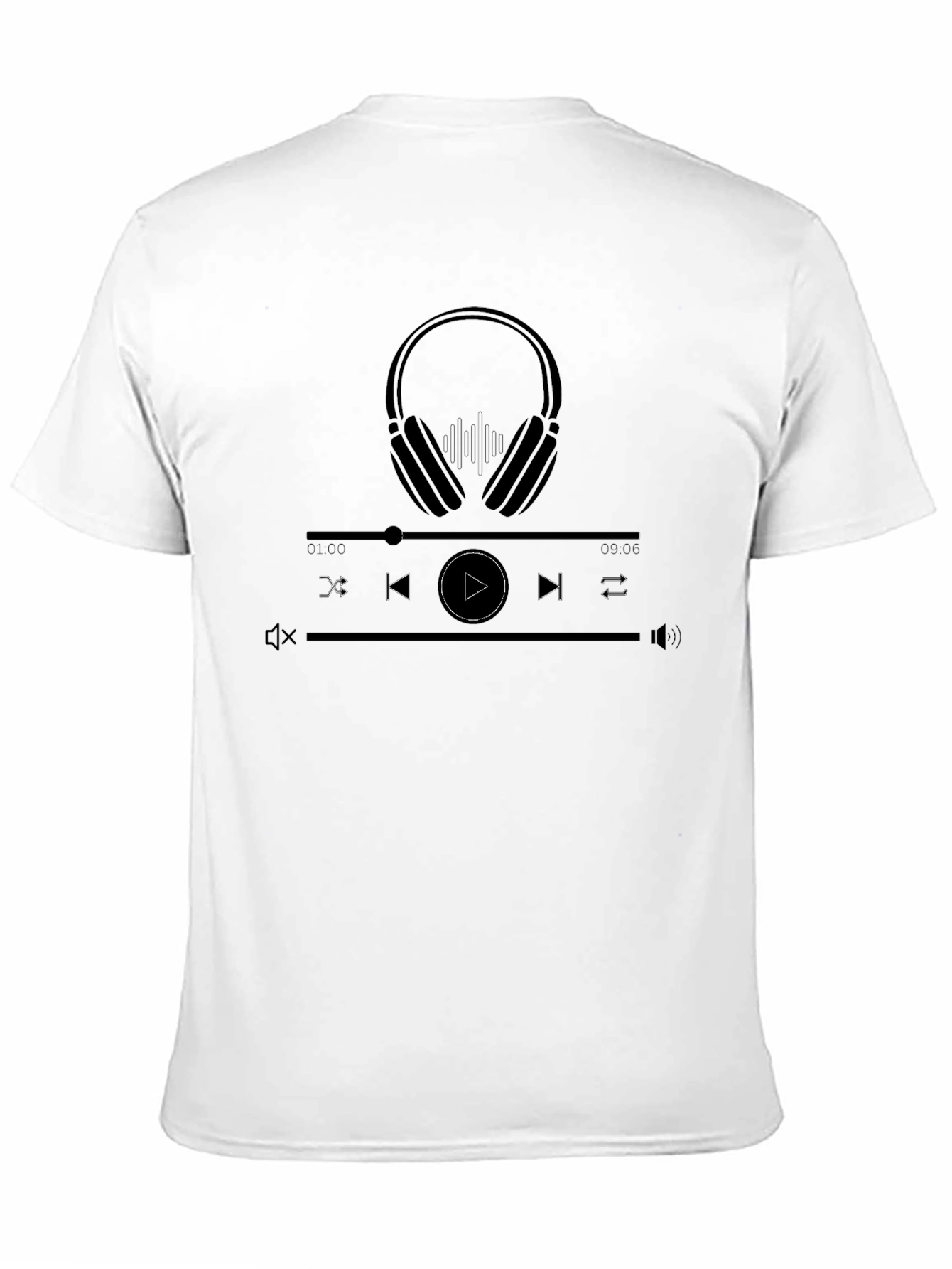 Music Player Graphic Tee - Black