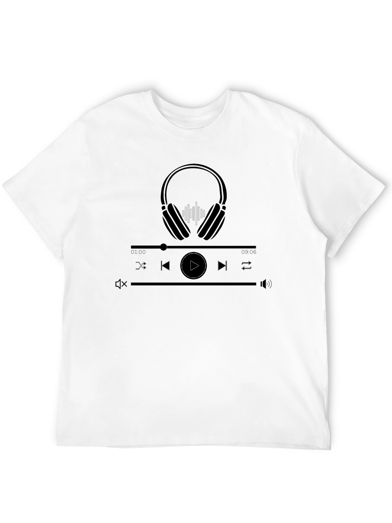 Music Player Graphic Tee - Black