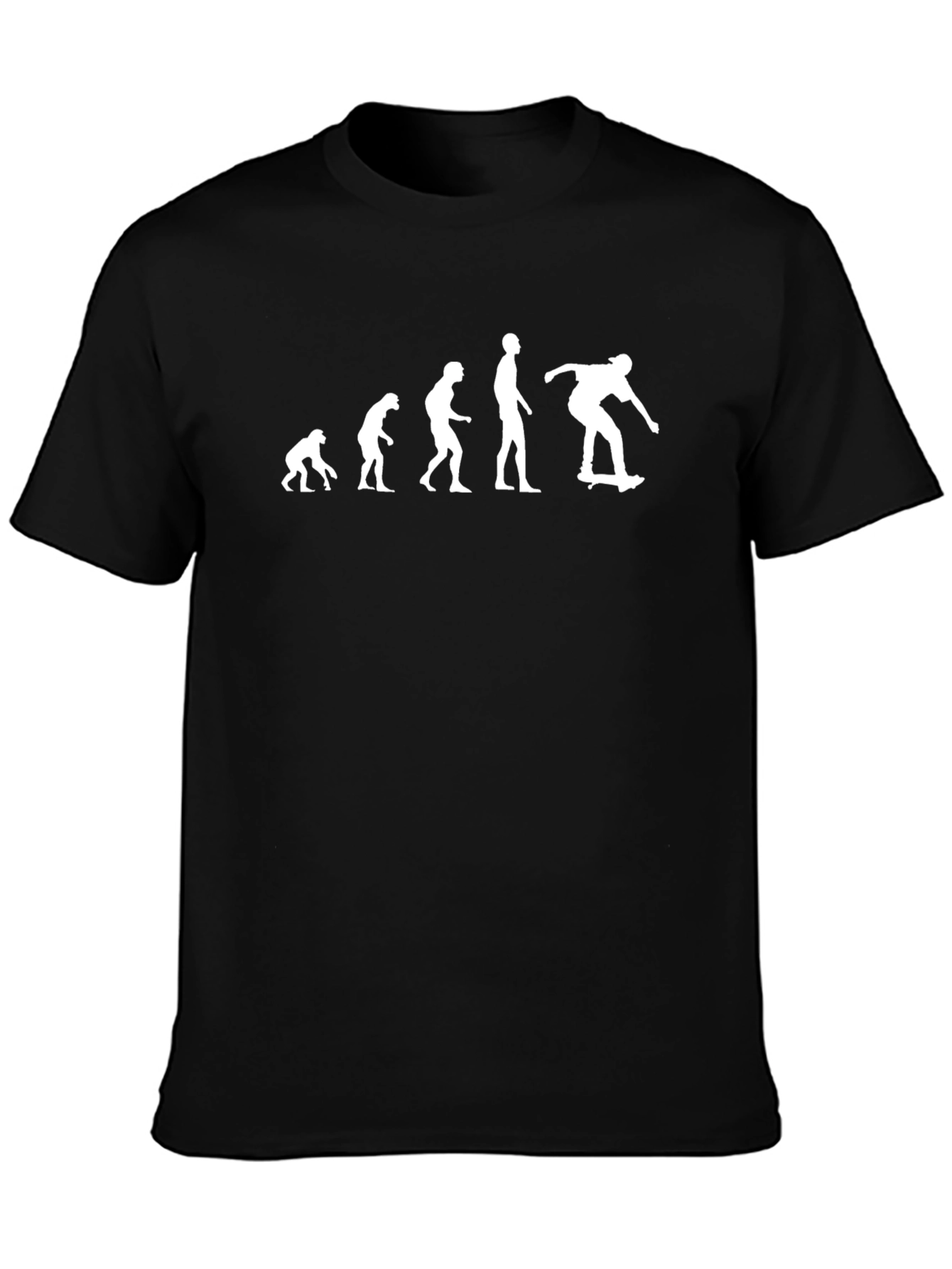 Skateboarding Evolution T-Shirt - Black Cotton Tee