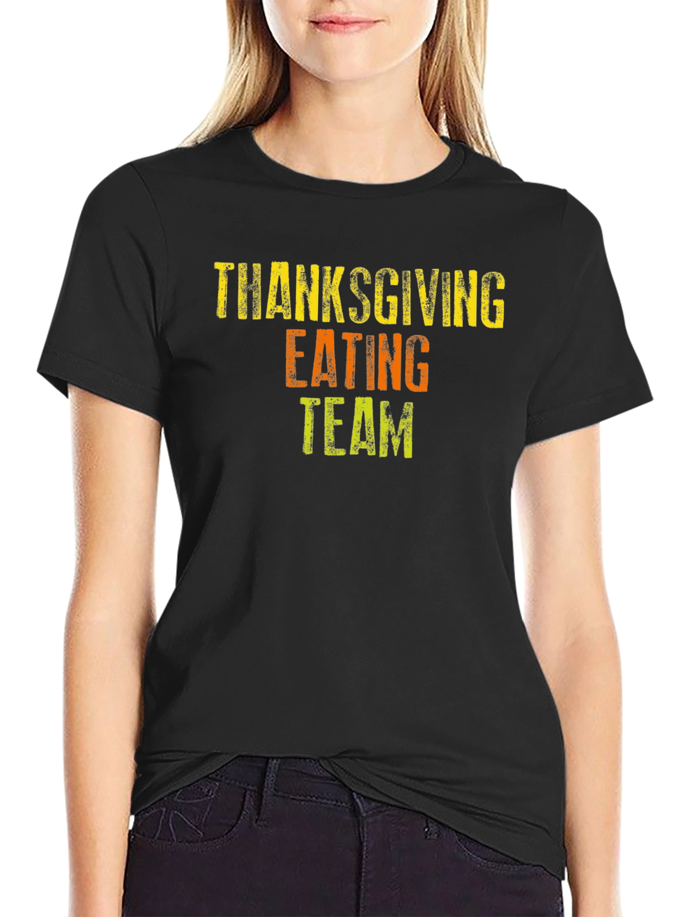 Thanksgiving Eating Team Black T-Shirt