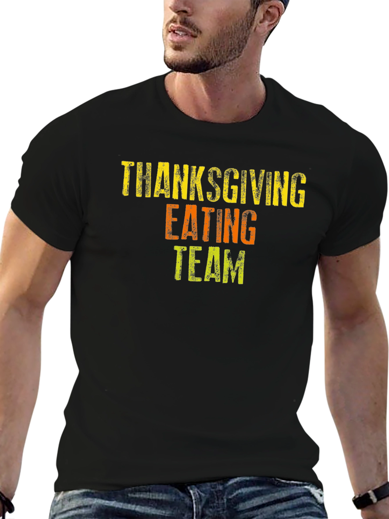 Thanksgiving Eating Team Black T-Shirt