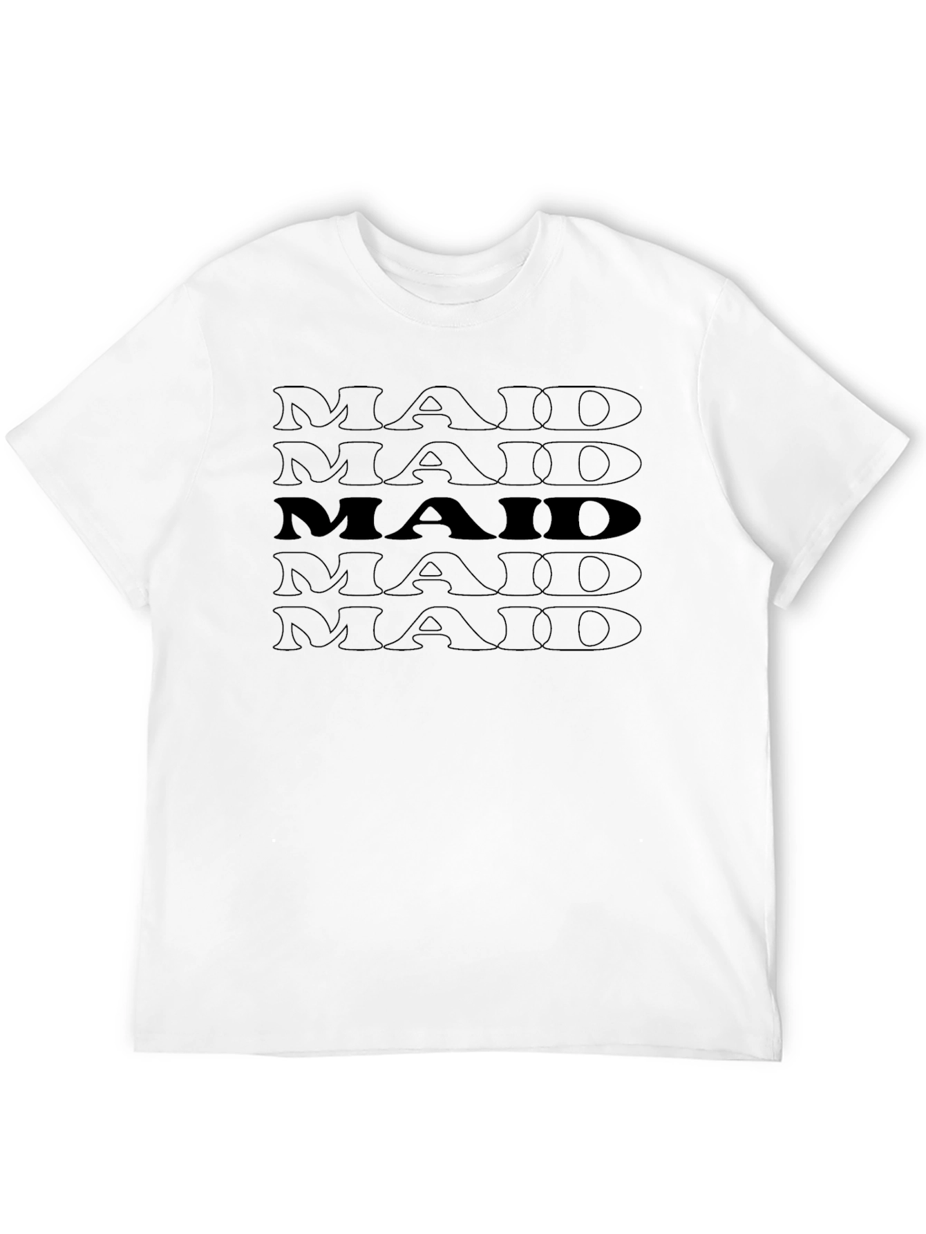 Maid Graphic Tee - Black Crew Neck