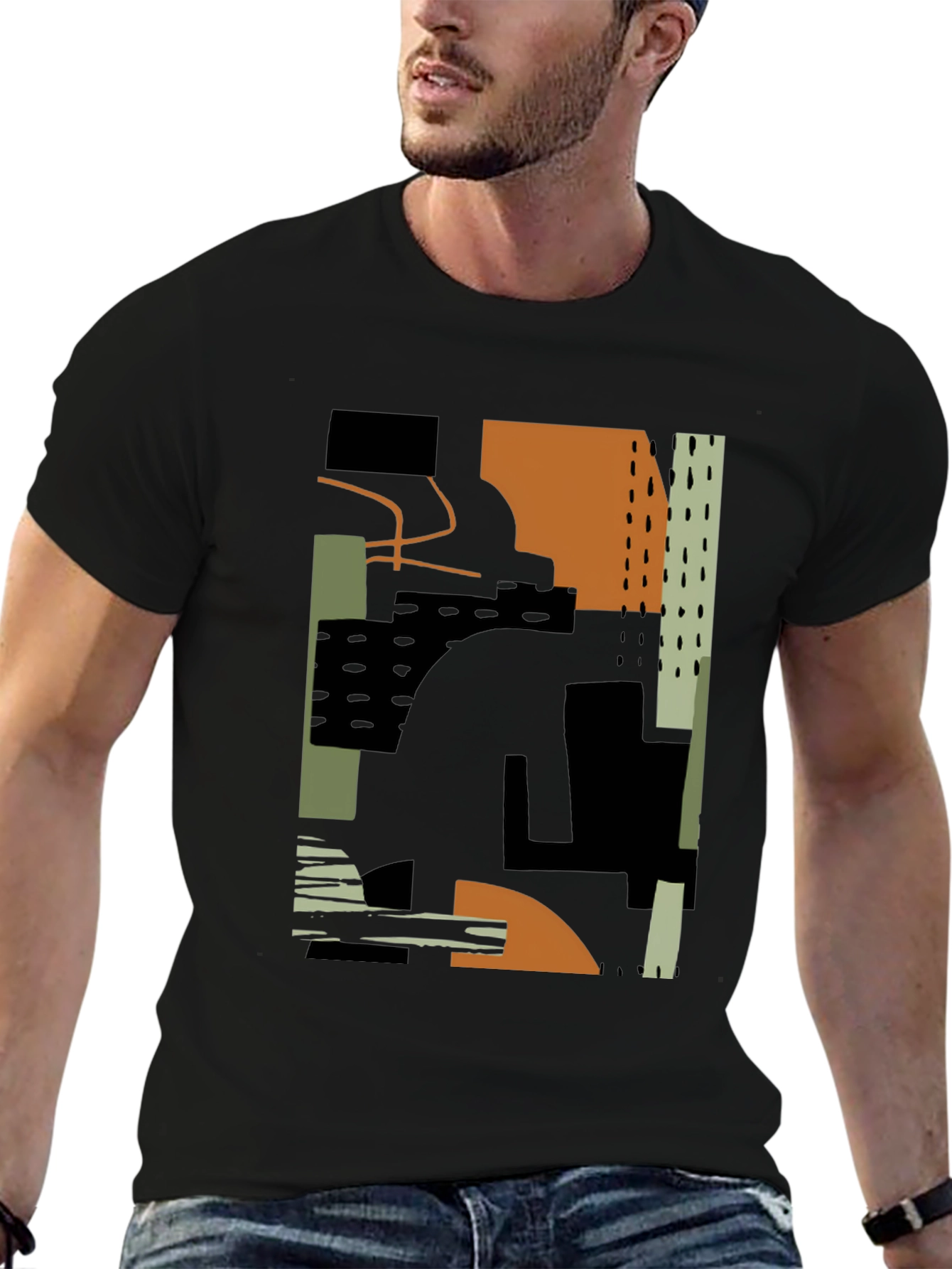 Abstract Art Tee - Modern Black T-Shirt