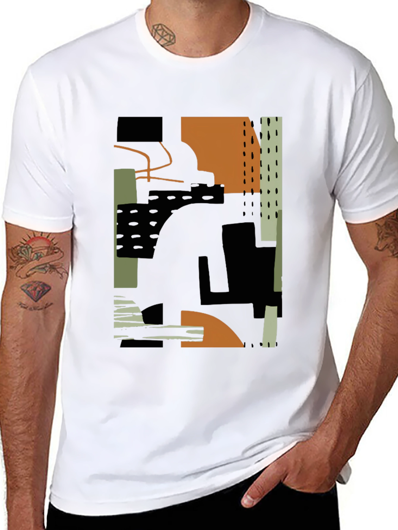 Abstract Art Tee - Modern Black T-Shirt