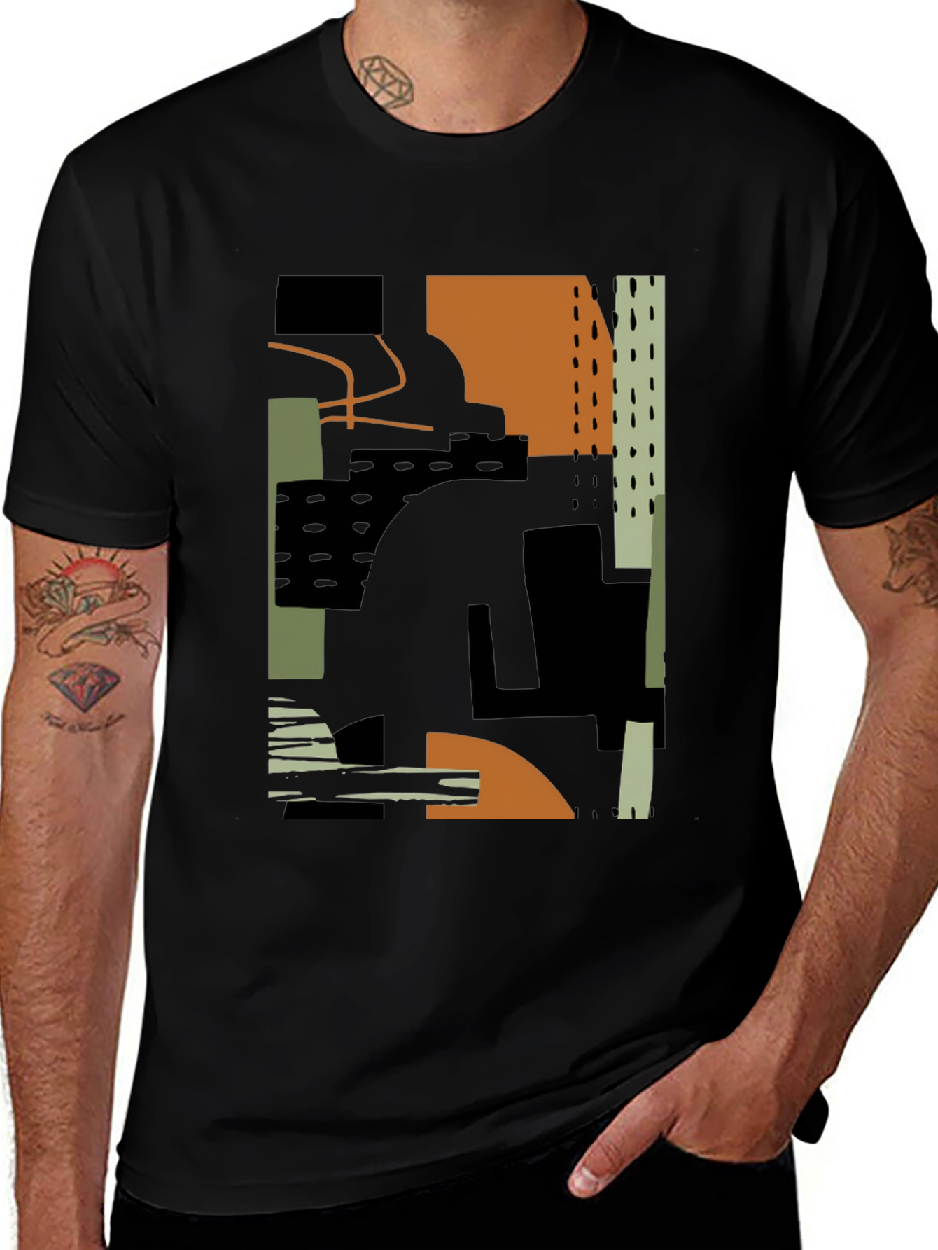 Abstract Art Tee - Modern Black T-Shirt