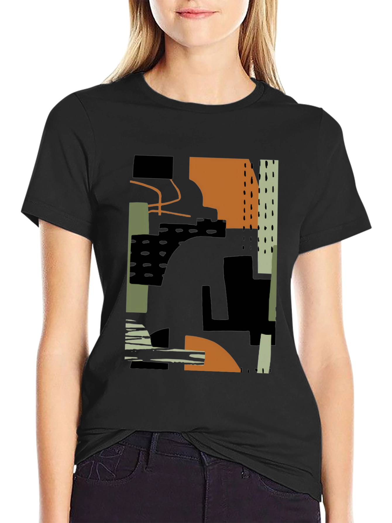 Abstract Art Tee - Modern Black T-Shirt