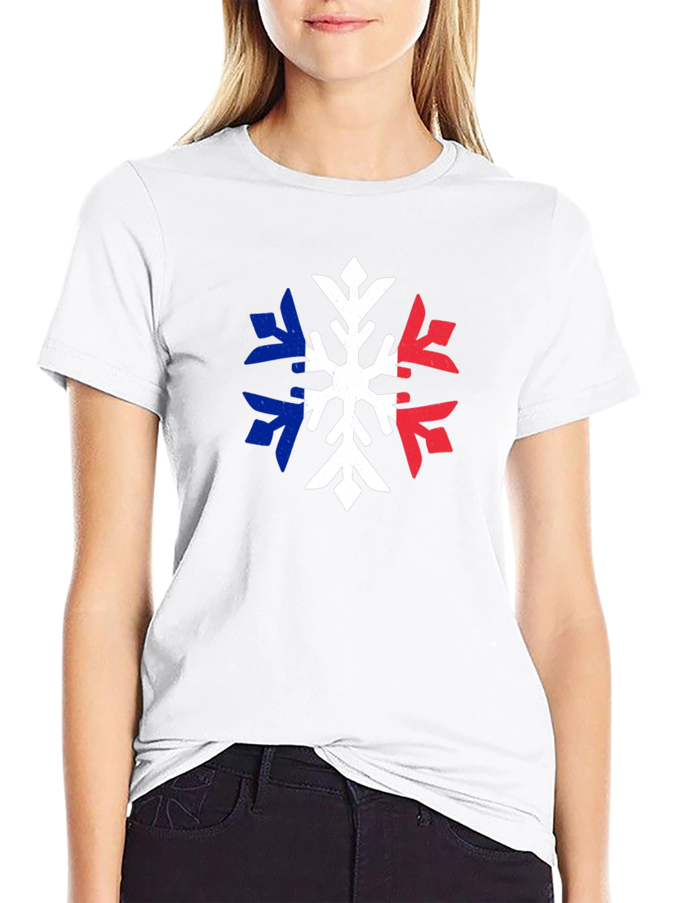 French Flag Snowflake T-Shirt