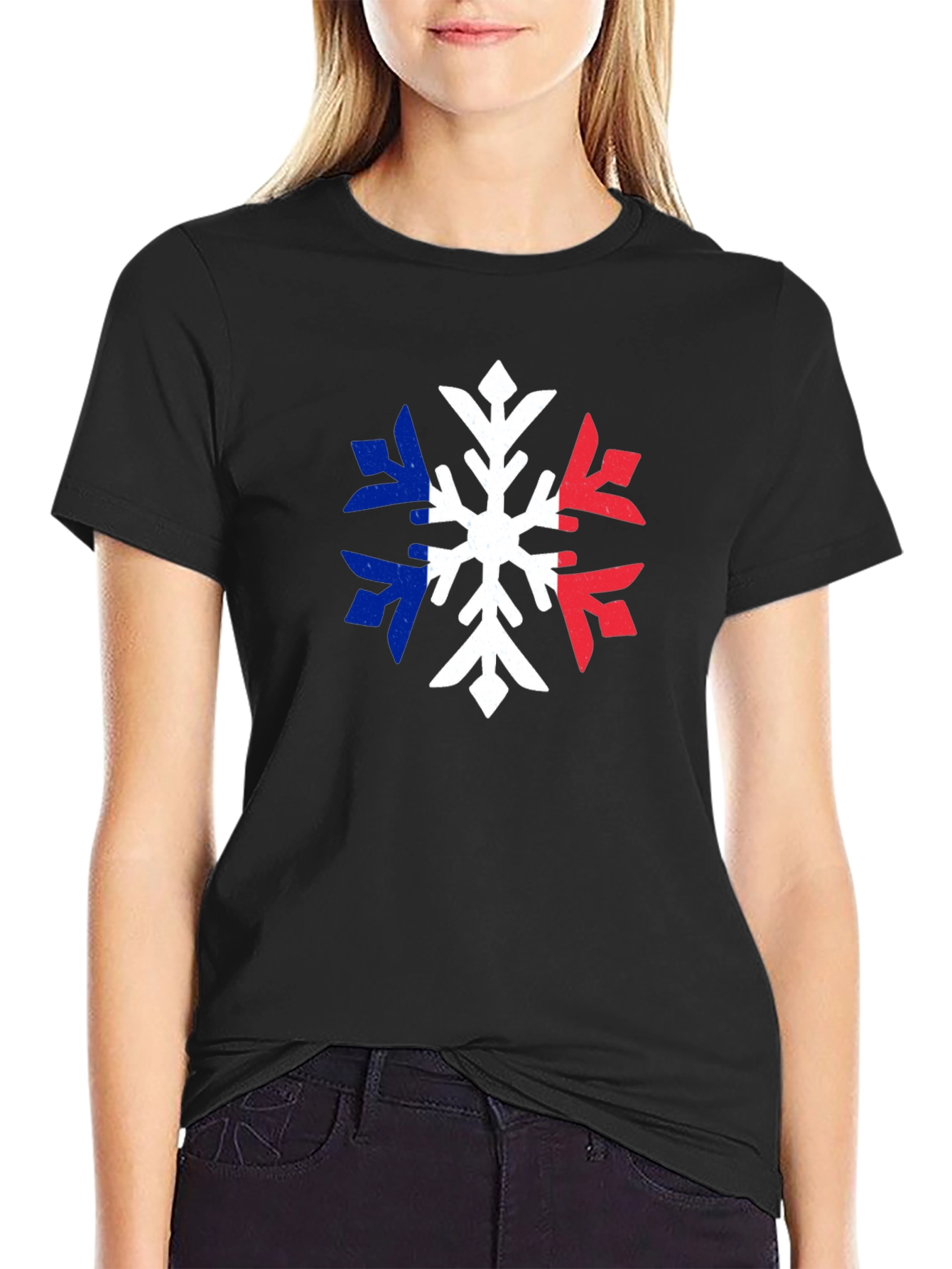 French Flag Snowflake T-Shirt