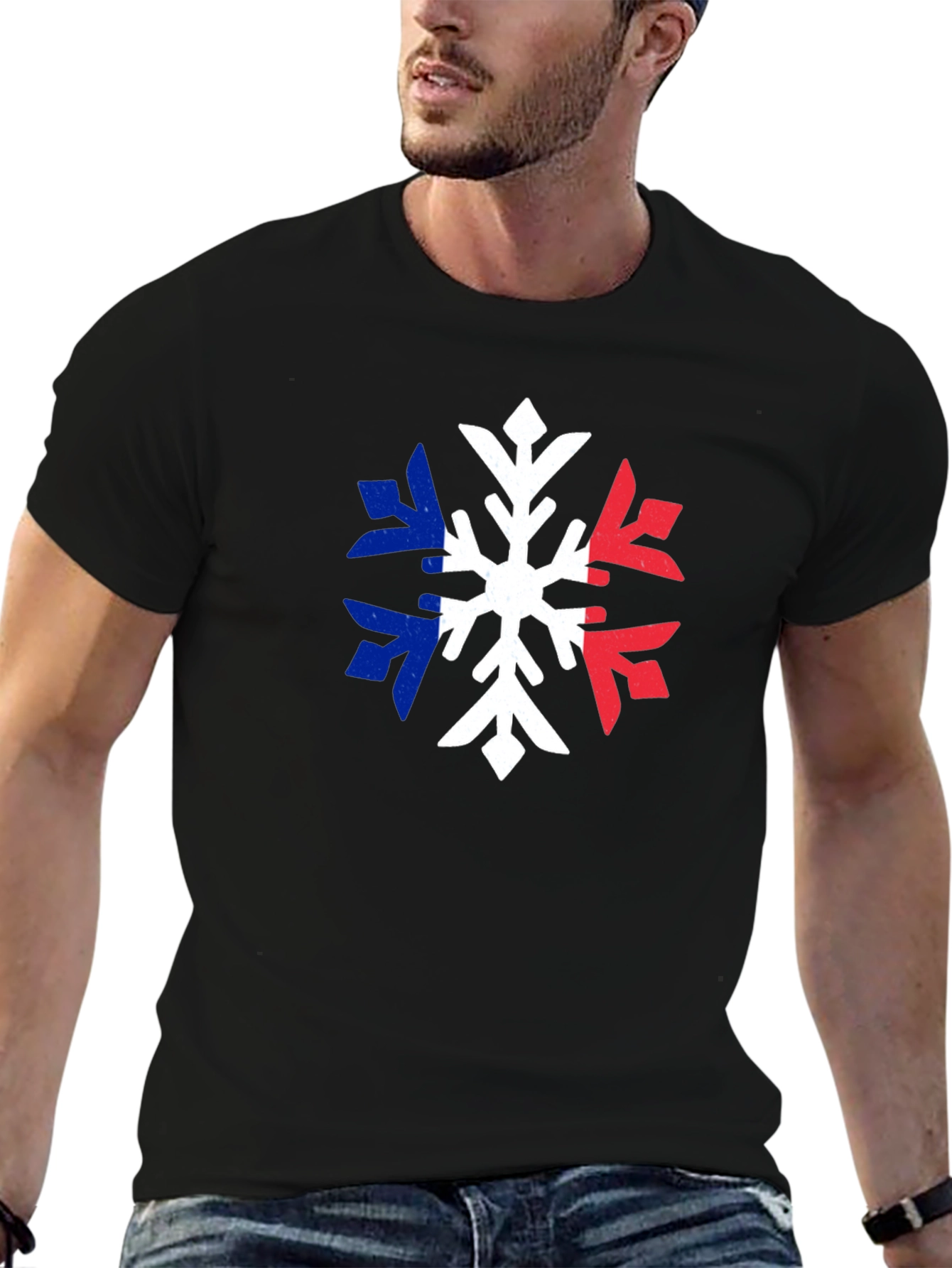 French Flag Snowflake T-Shirt