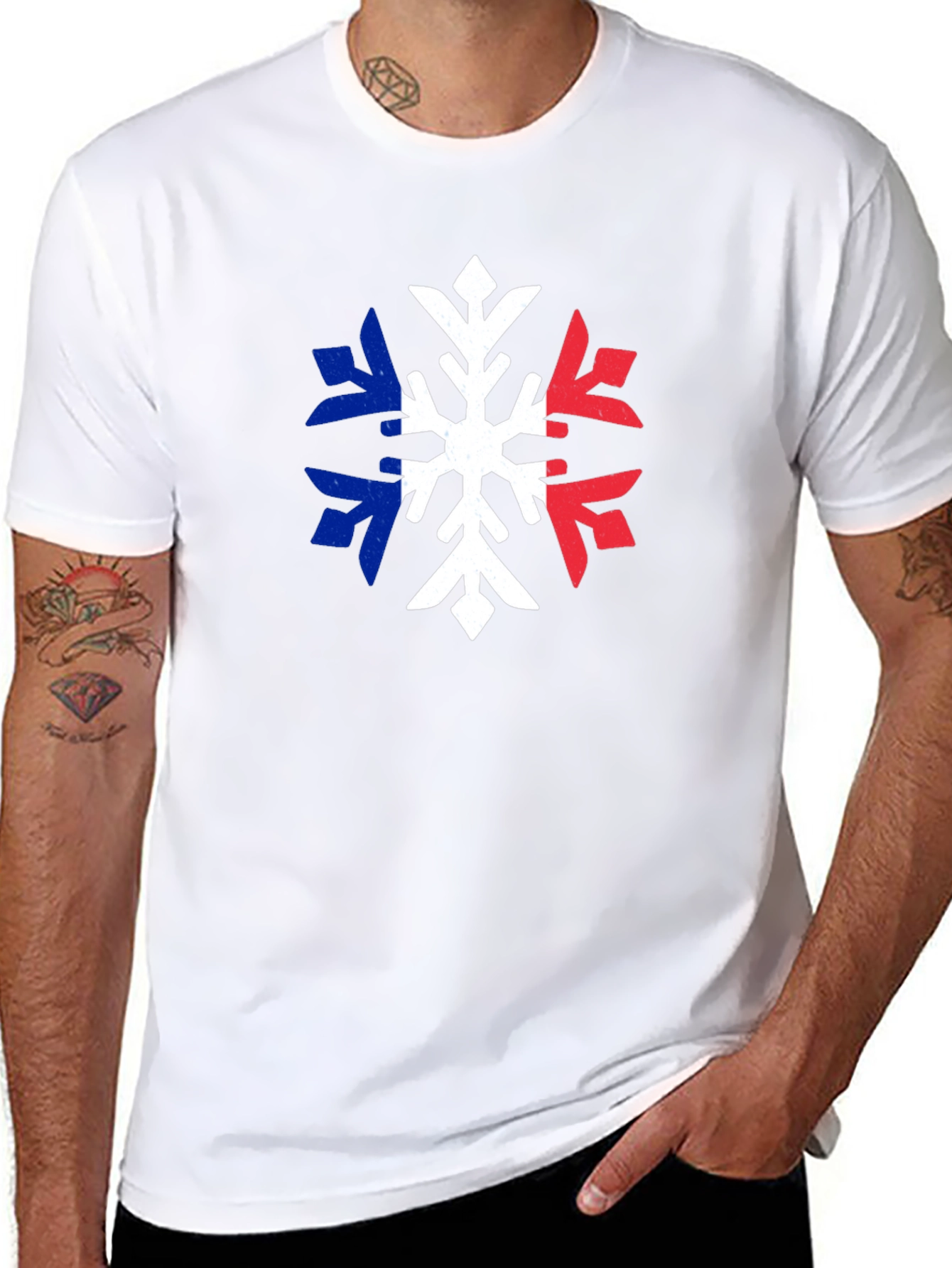 French Flag Snowflake T-Shirt