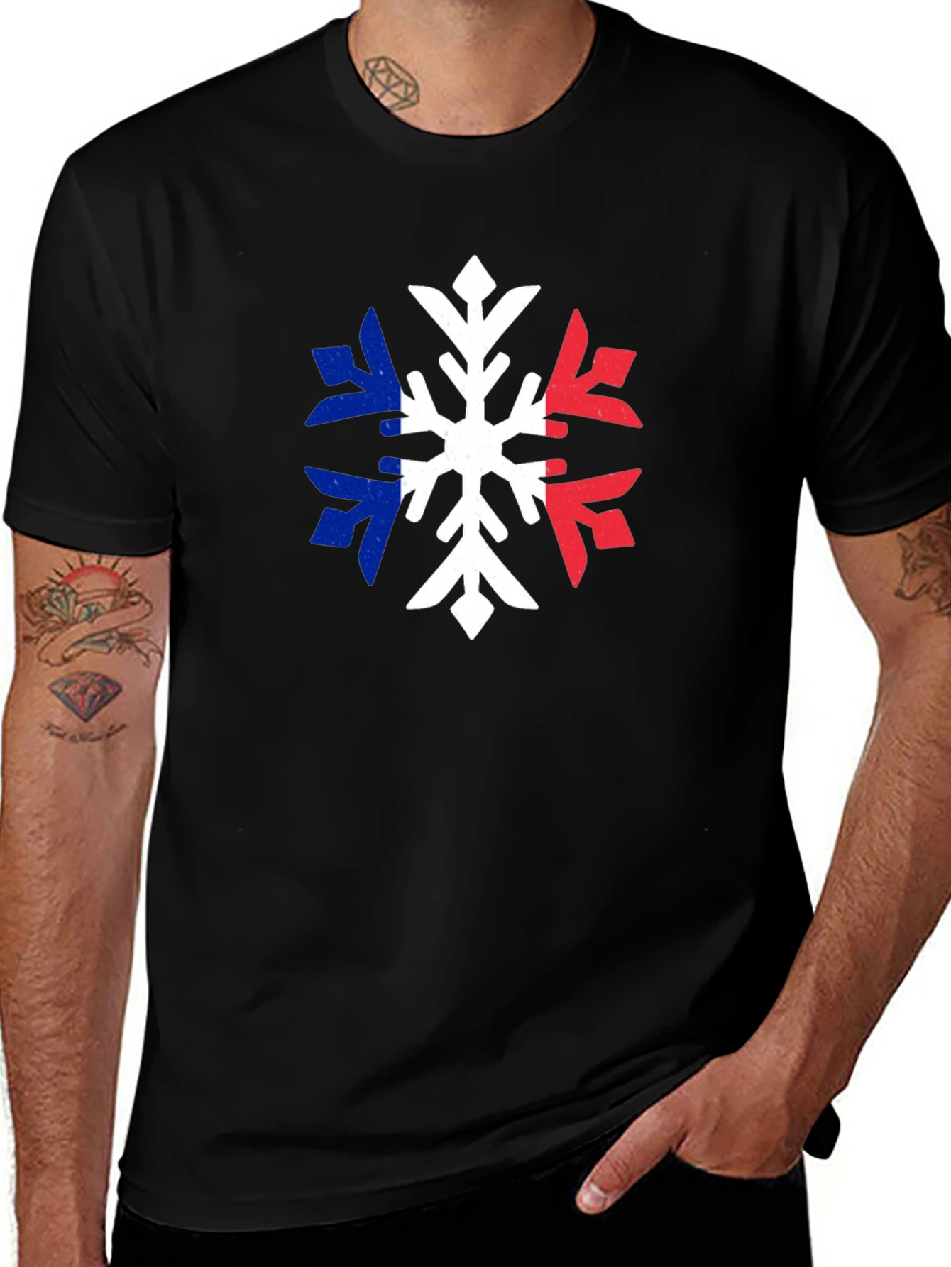 French Flag Snowflake T-Shirt