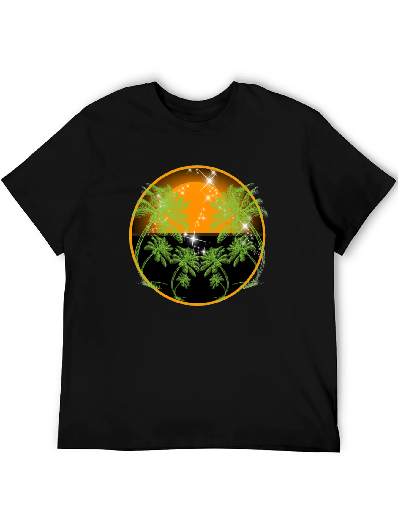 Tropical Palm Tree Sunset Graphic Tee