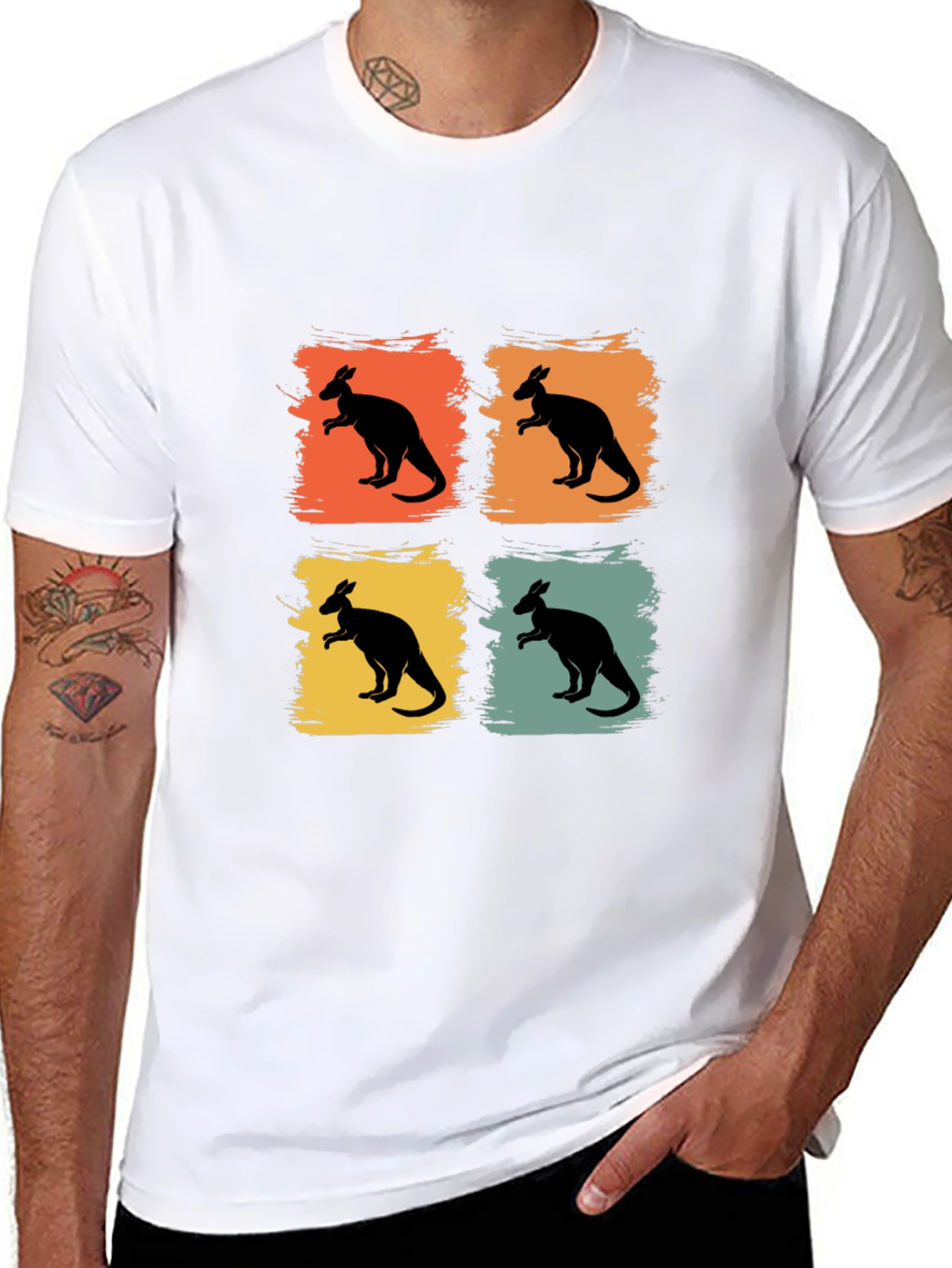 Retro Kangaroo Graphic T-Shirt - Fun Aussie Style
