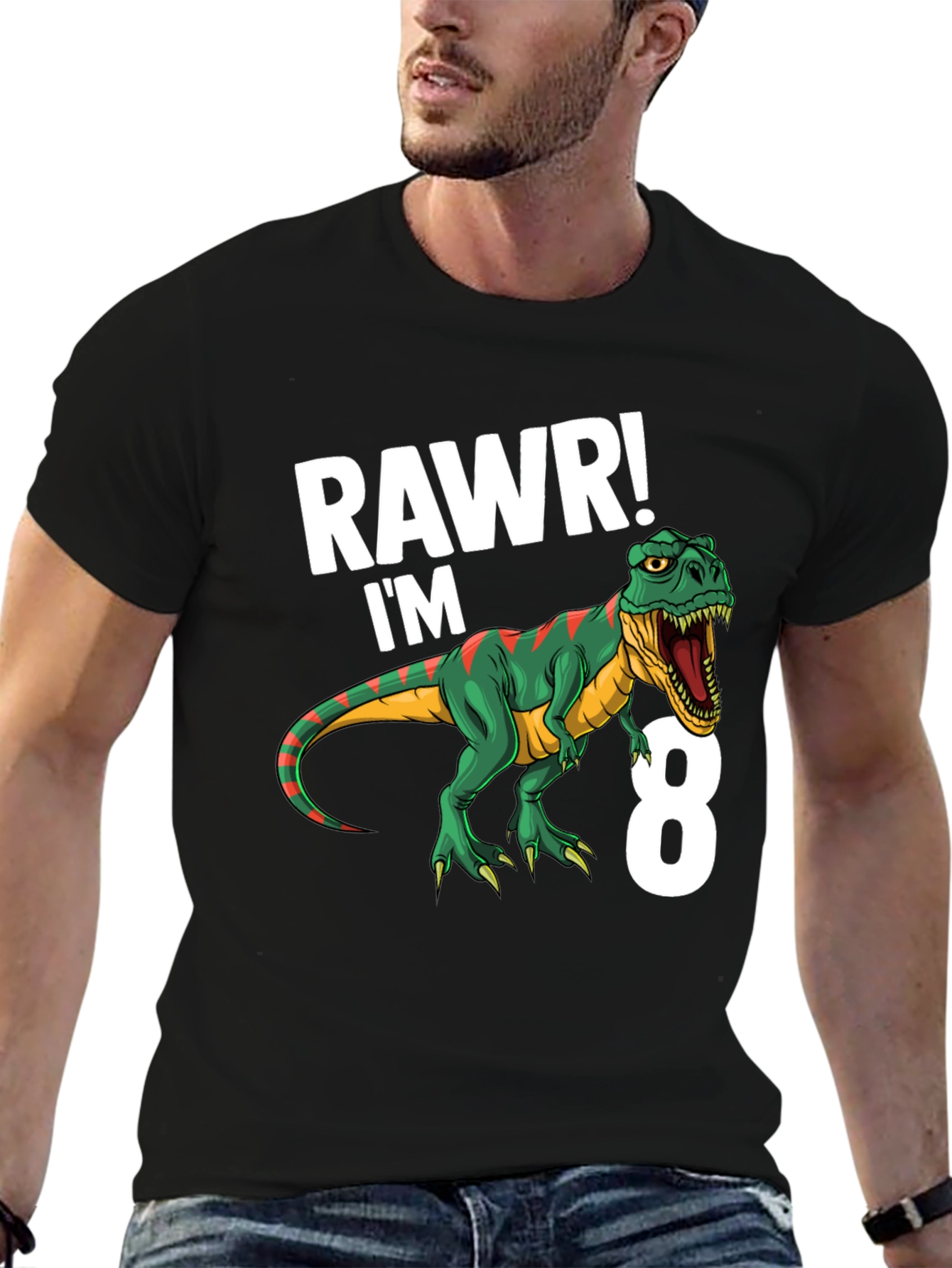 Rawr! Im 8 Dinosaur Birthday T-Shirt