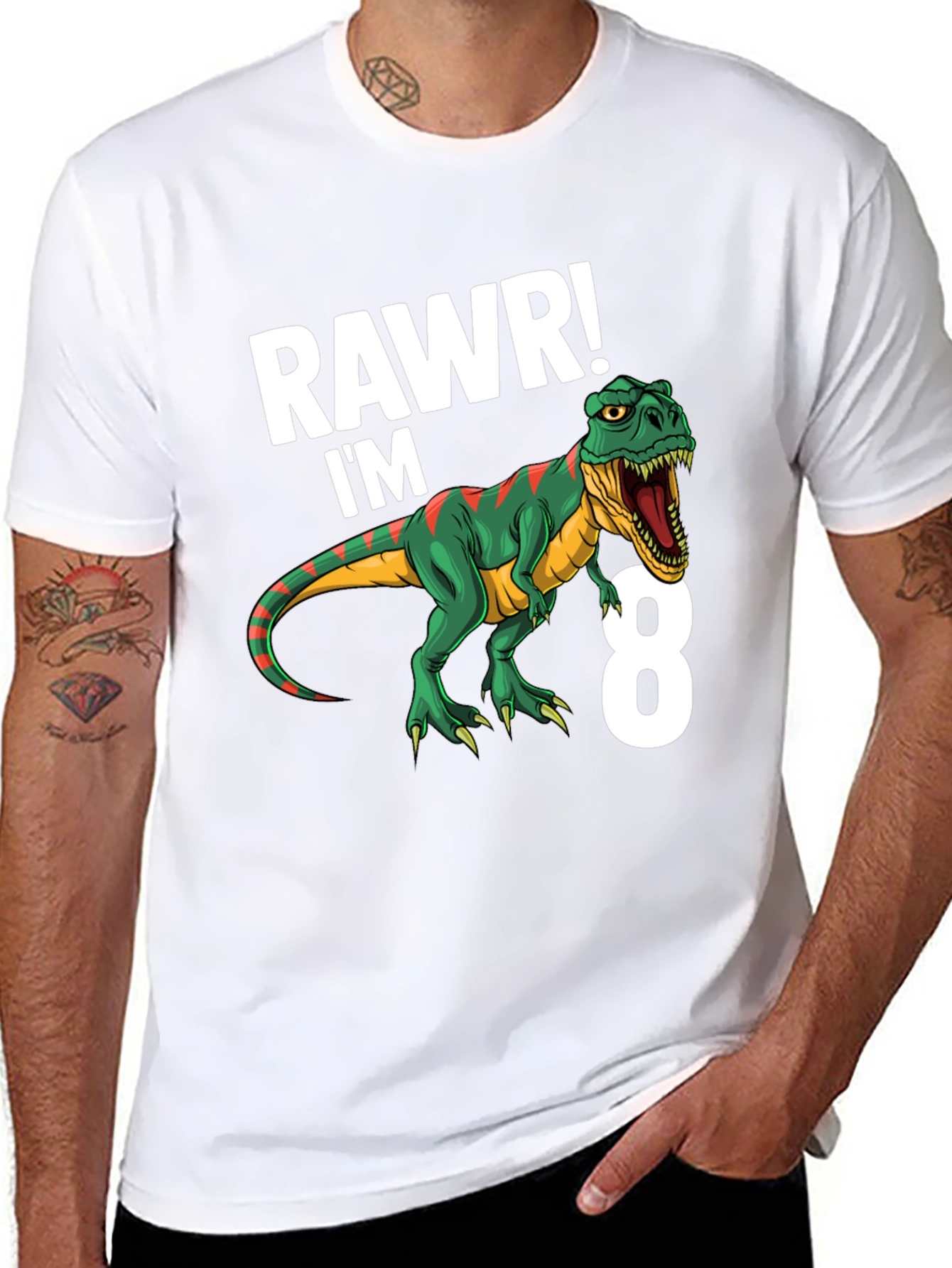 Rawr! Im 8 Dinosaur Birthday T-Shirt