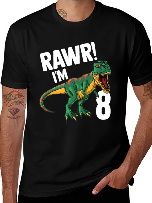 Rawr! Im 8 Dinosaur Birthday T-Shirt