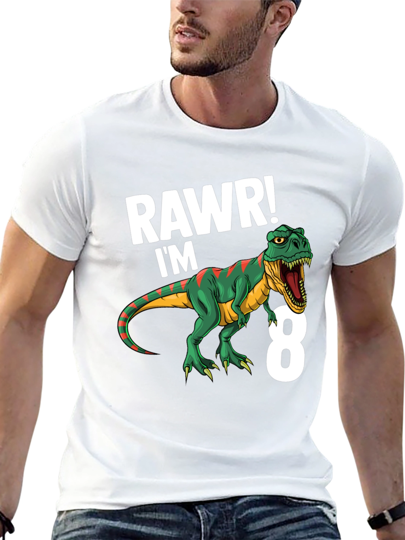 Rawr! Im 8 Dinosaur Birthday T-Shirt