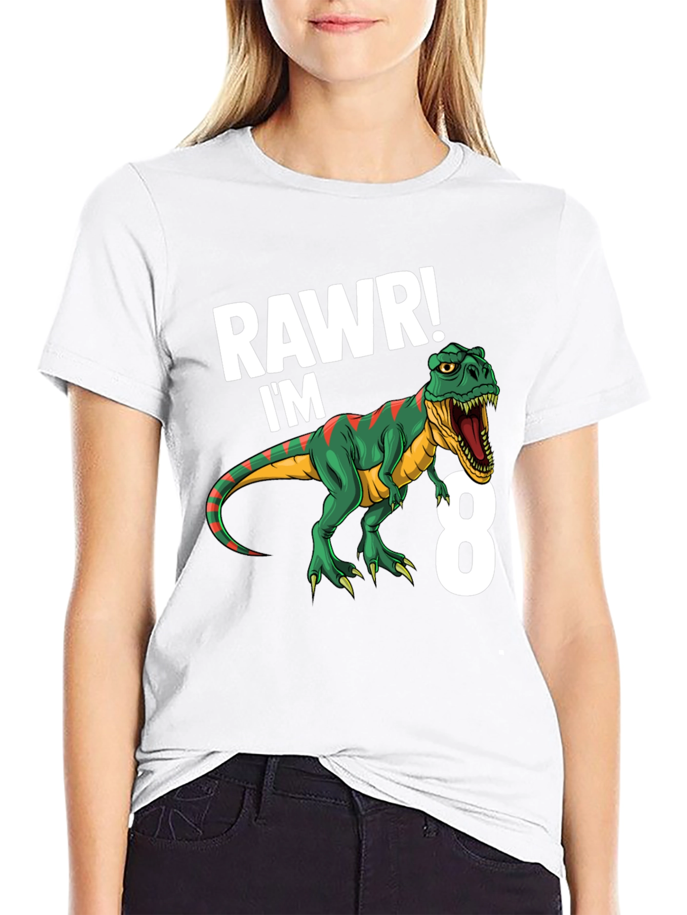 Rawr! Im 8 Dinosaur Birthday T-Shirt