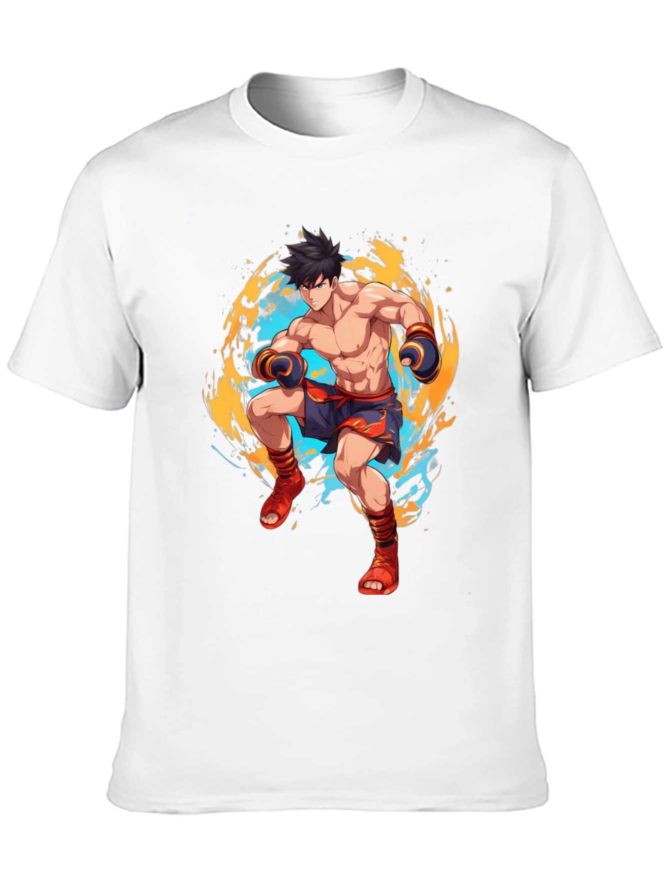 Martial Arts Anime Graphic Black T-Shirt