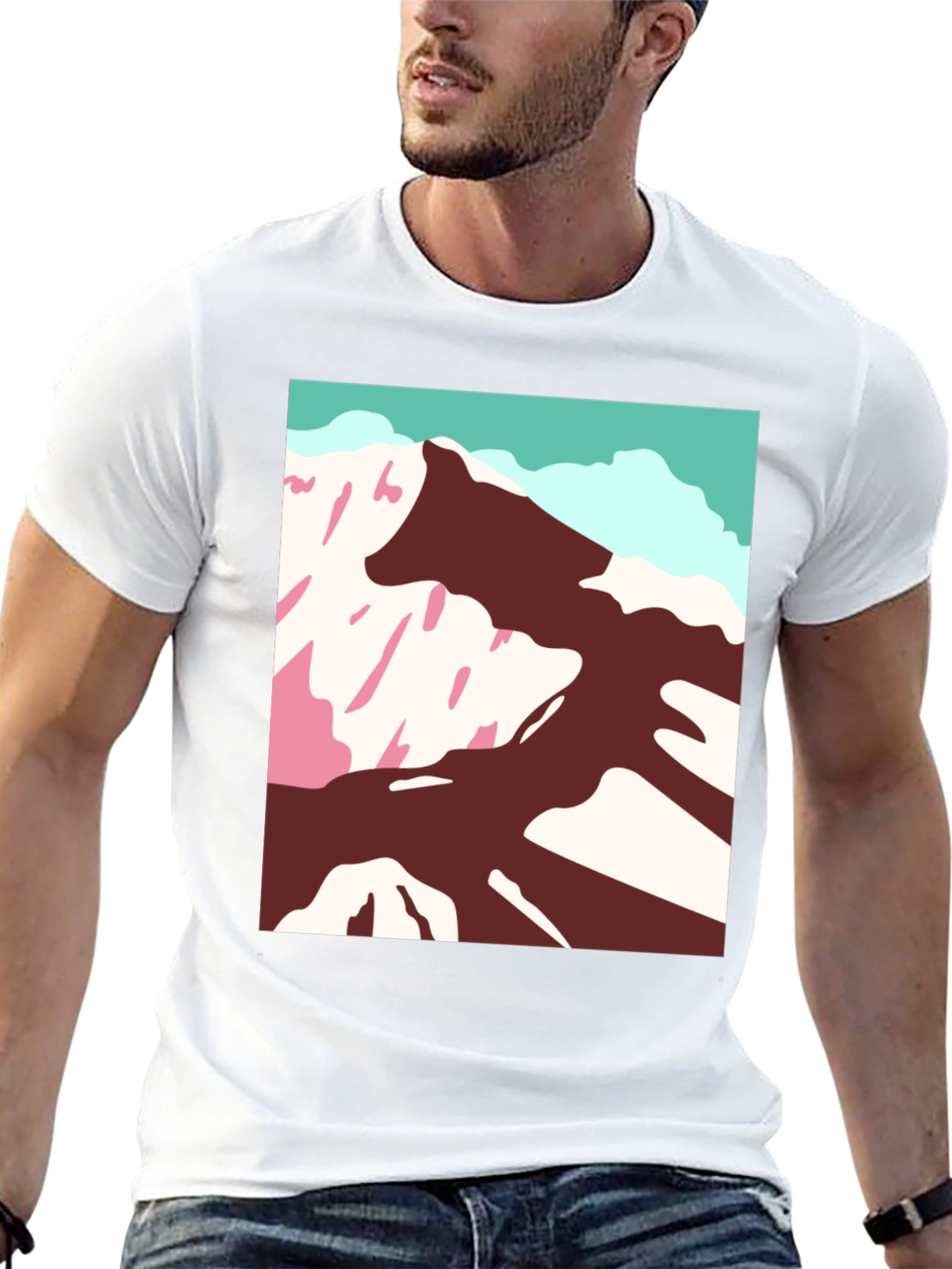 Mountain Graphic Tee - Stylish Black Cotton T-Shirt