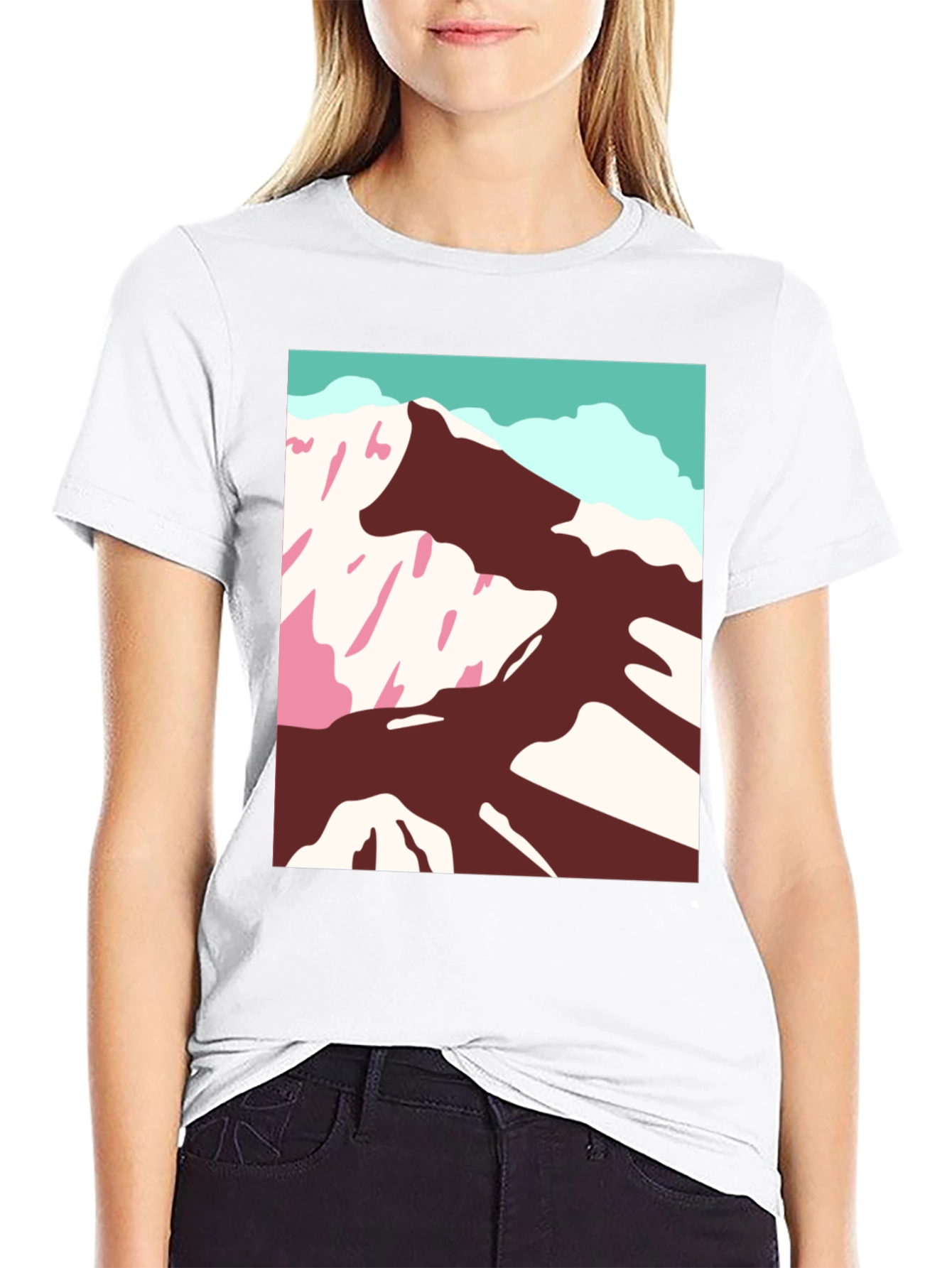 Mountain Graphic Tee - Stylish Black Cotton T-Shirt